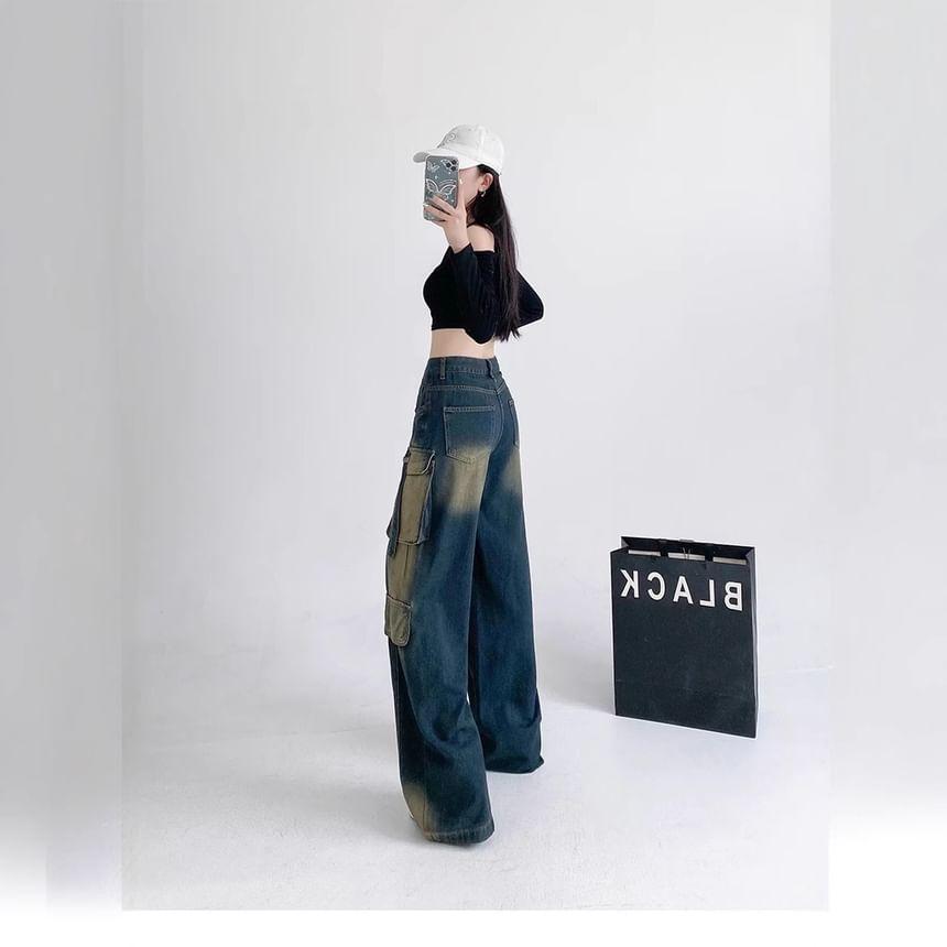 High-Waist Straight Leg Jeans Product Image