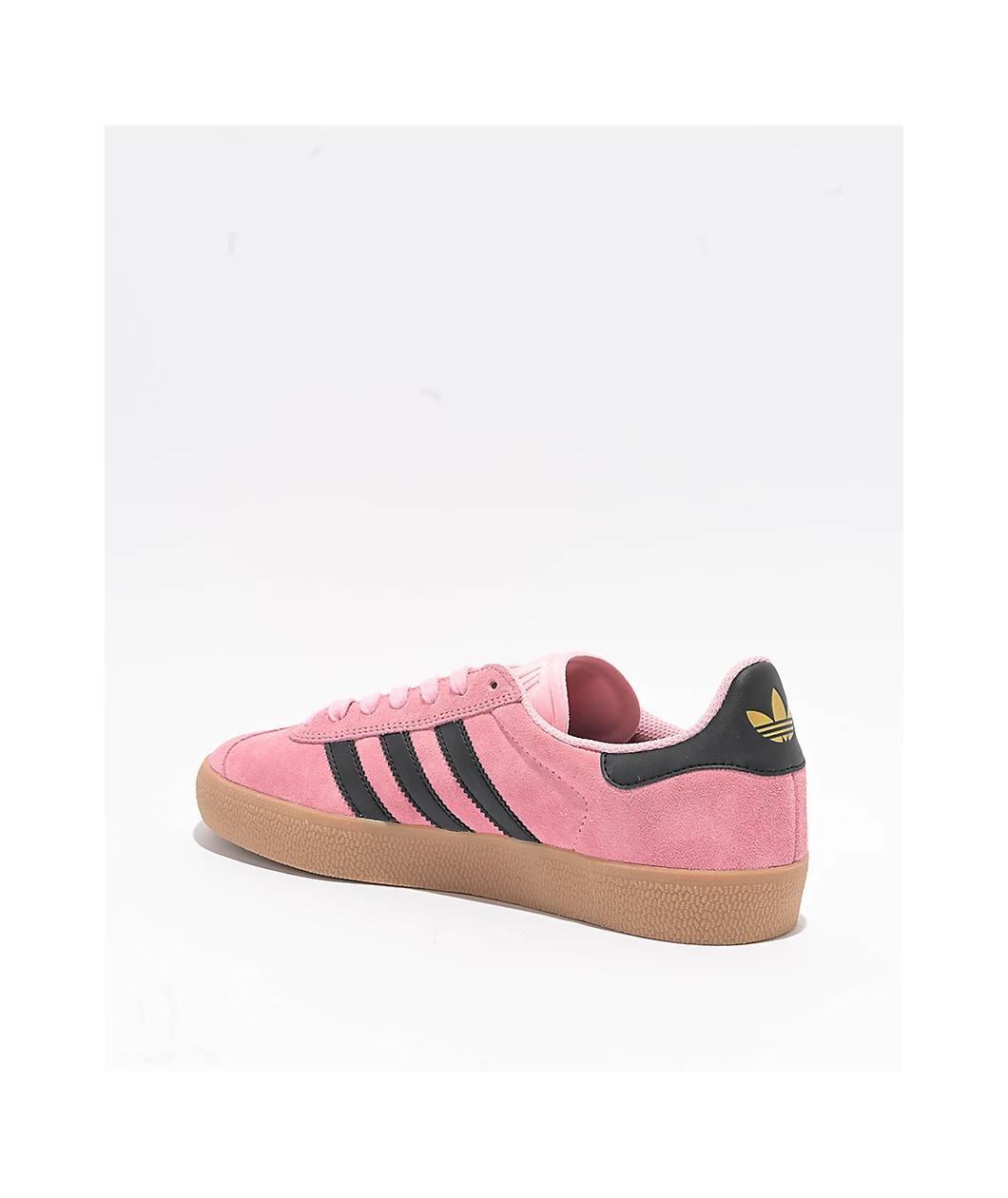 adidas Gazelle ADV Pink, Black, & Gum Skate Shoes Product Image