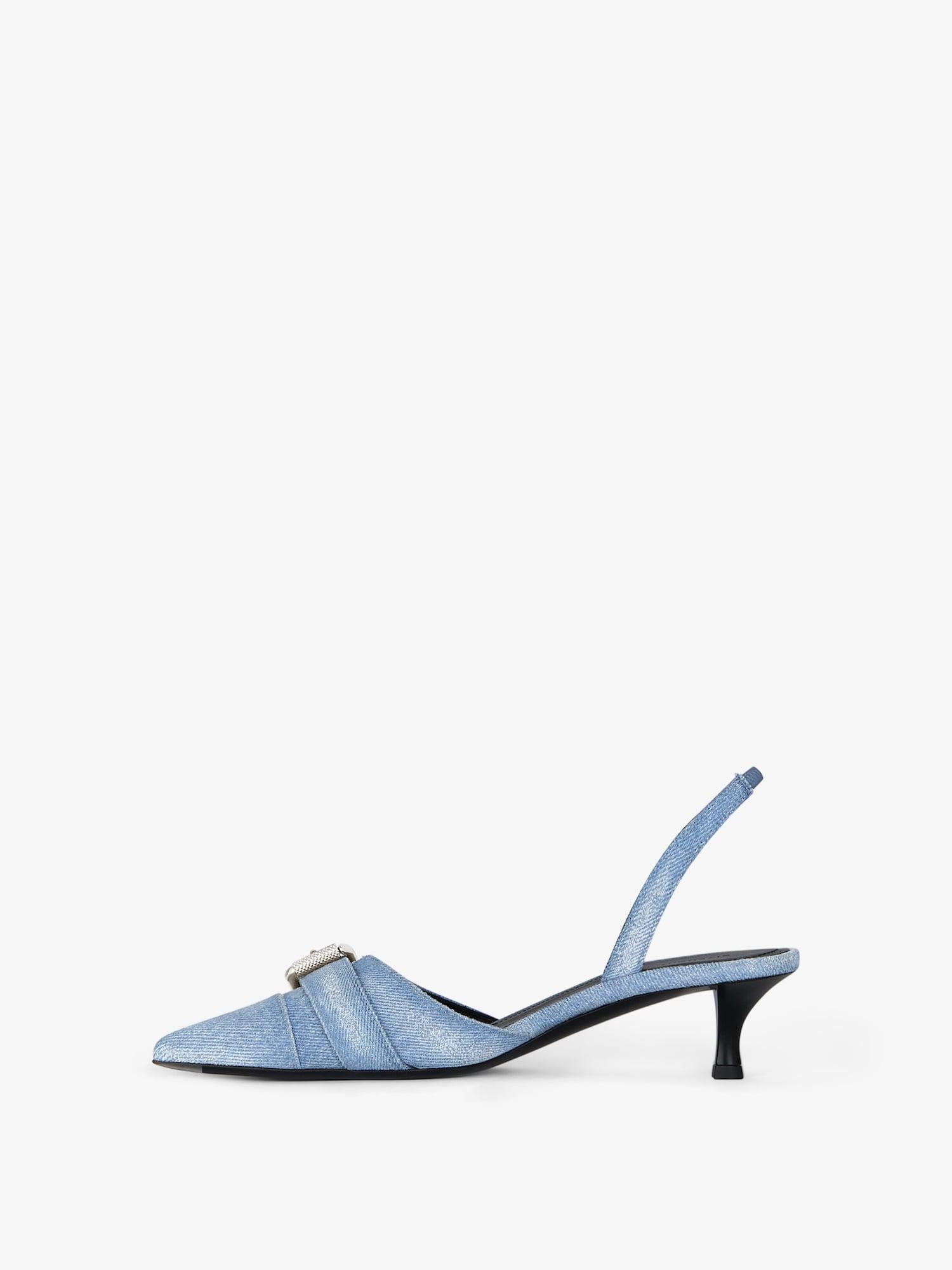 Voyou slingbacks in washed denim Product Image