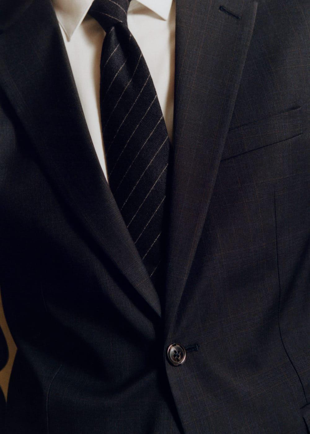 Stretch-fabric slim-fit suit blazer - Men | MANGO USA Product Image