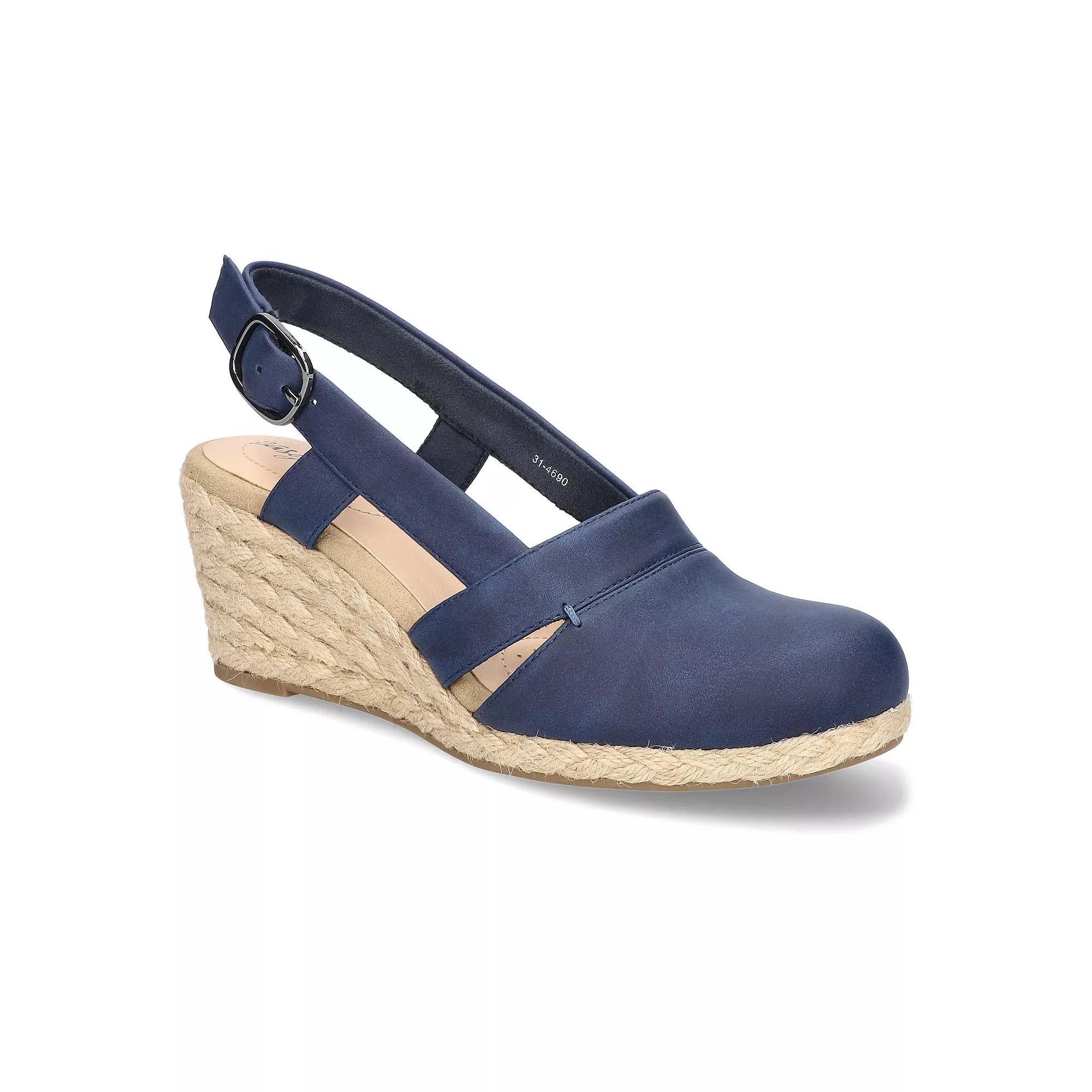 Easy Street Stargaze Women's Espadrille Wedge Sandals, Size: 8 Wide, Blue Product Image