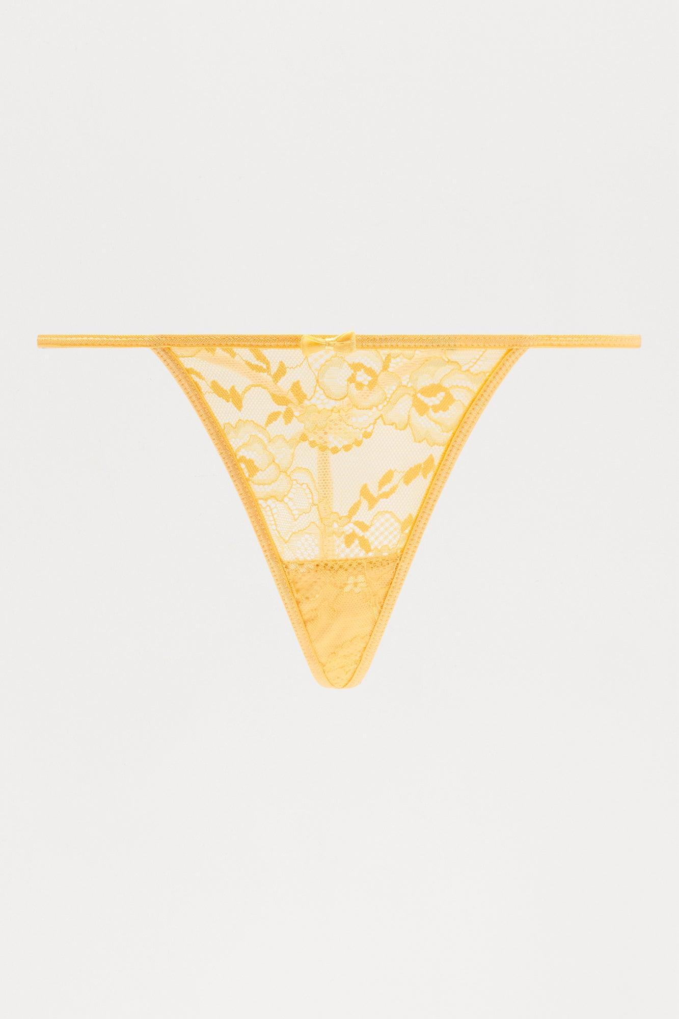 Pretty Sweet 3 Pack Lace G String Panties - Yellow/combo Female Product Image
