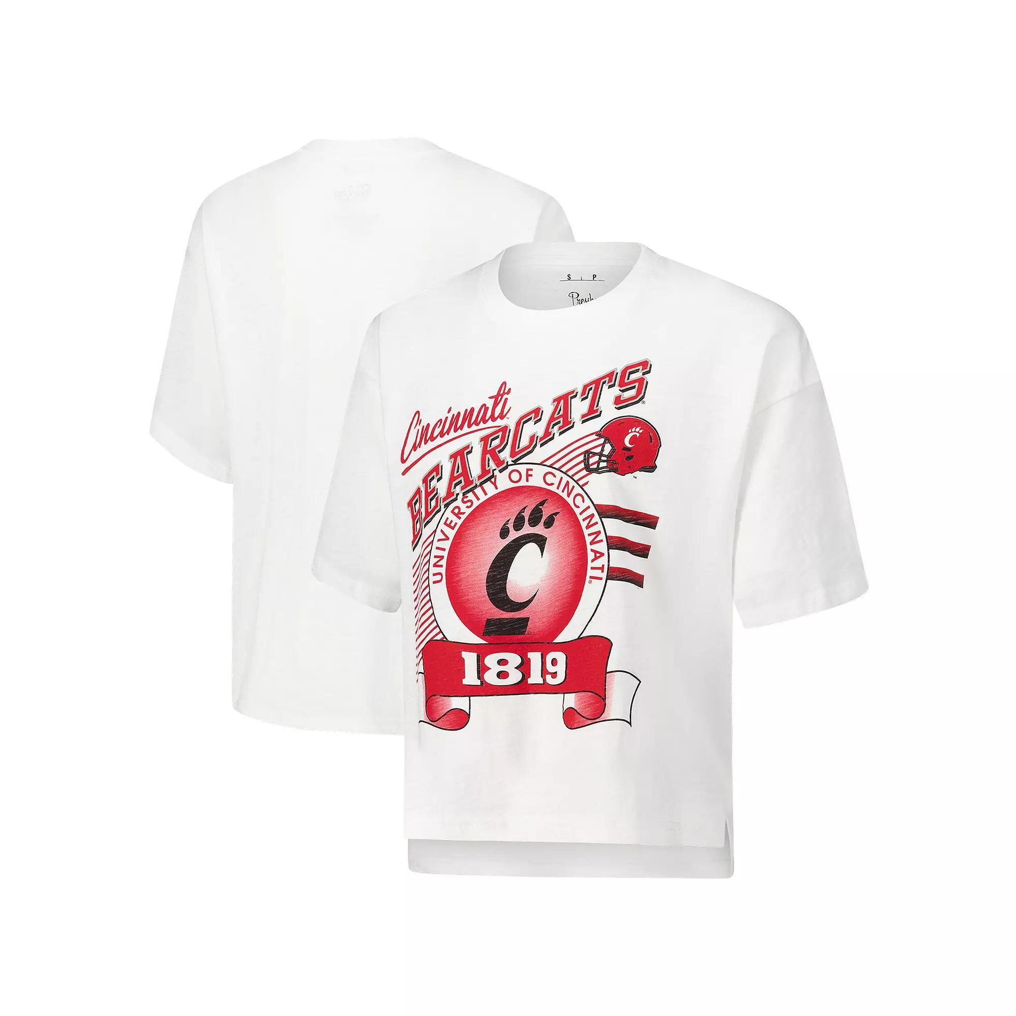 Women's Pressbox White Cincinnati Bearcats Rock & Roll Slub��T-Shirt, Size: Small Product Image