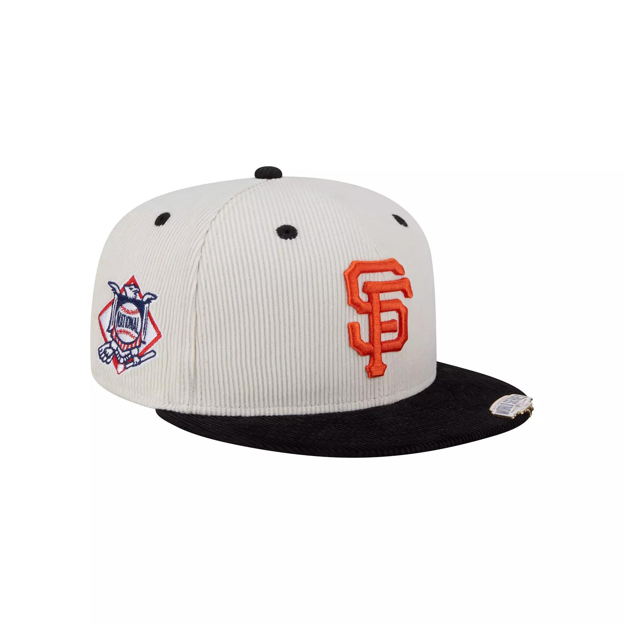 Men's New Era Cream/Black San Francisco Giants Two-Tone Corduroy 59FIFTY Fitted Hat, Size: 8, Beige Product Image