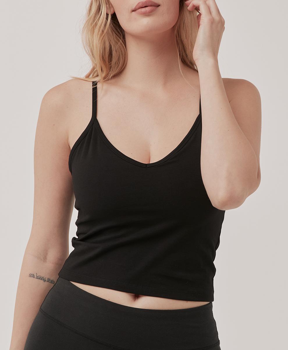 Women's Black Everyday Shelf Bra Cropped Camisole S Product Image