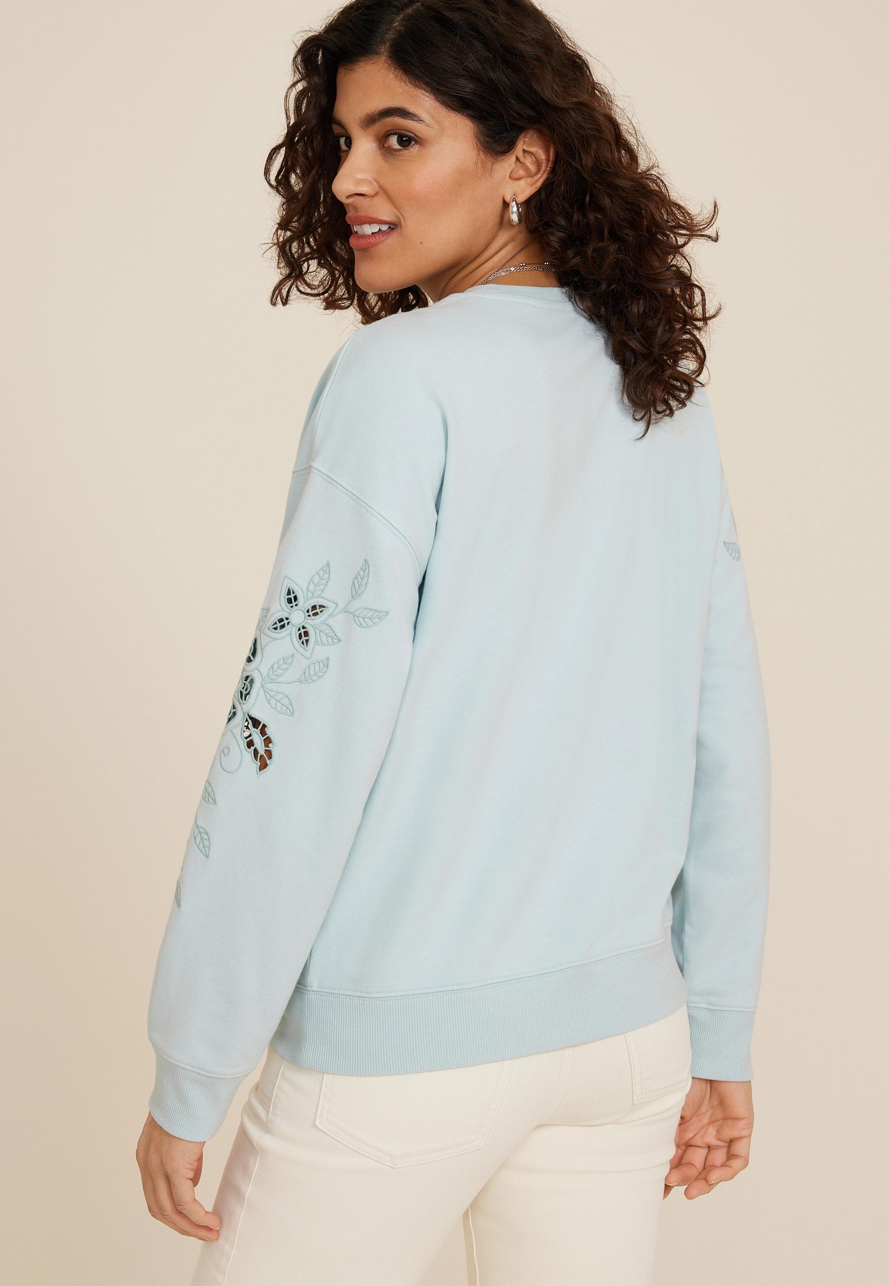 Eyelet Sleeve Sweatshirt Product Image
