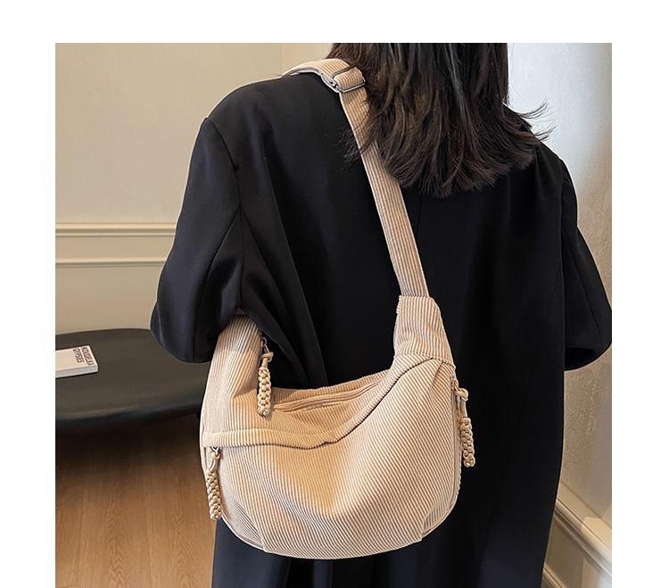 Plain Corduroy Crossbody Bag Product Image