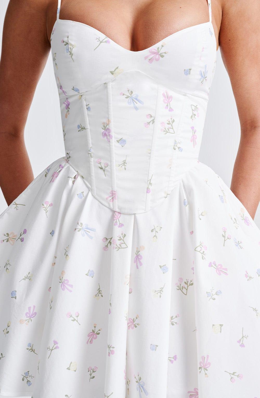 Analeigh Mini Dress - White Multi Floral Print Product Image