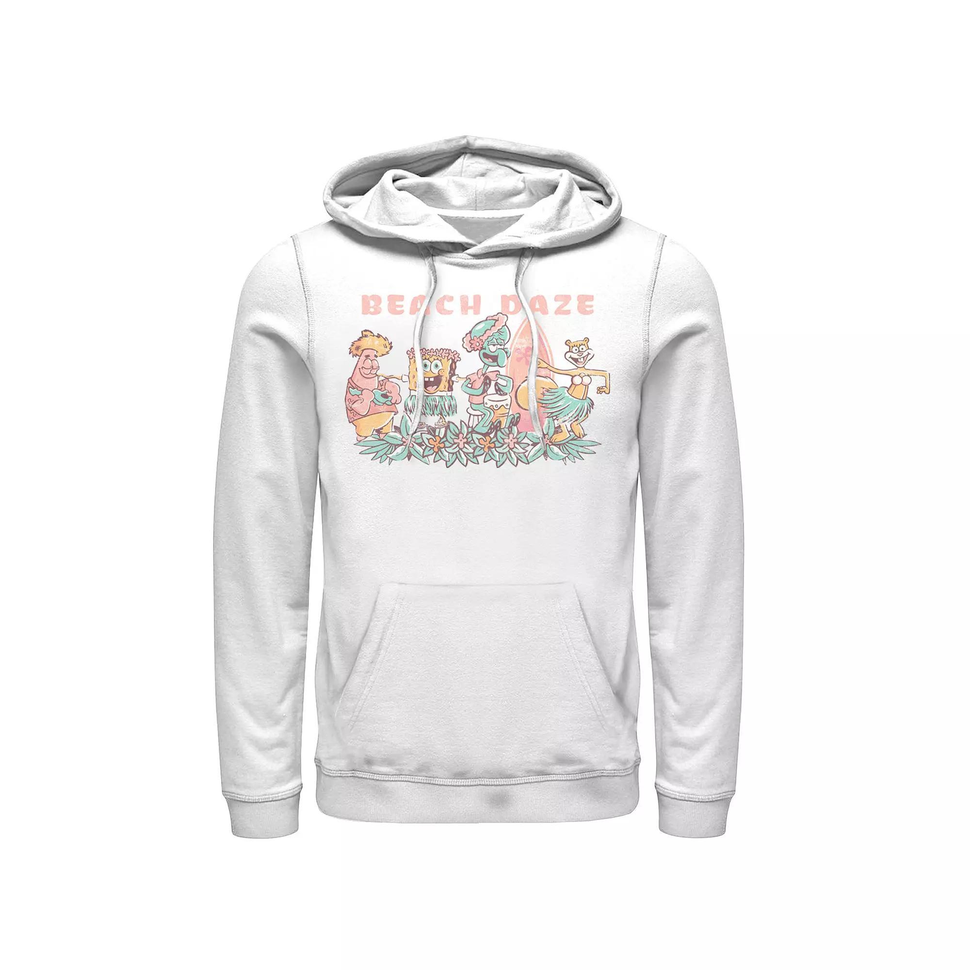 Men's SpongeBob Beach Daze Group Party Hoodie, Size: XXL, White Product Image
