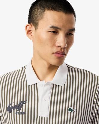 Heat Regulating Striped Golf Polo Shirt Product Image