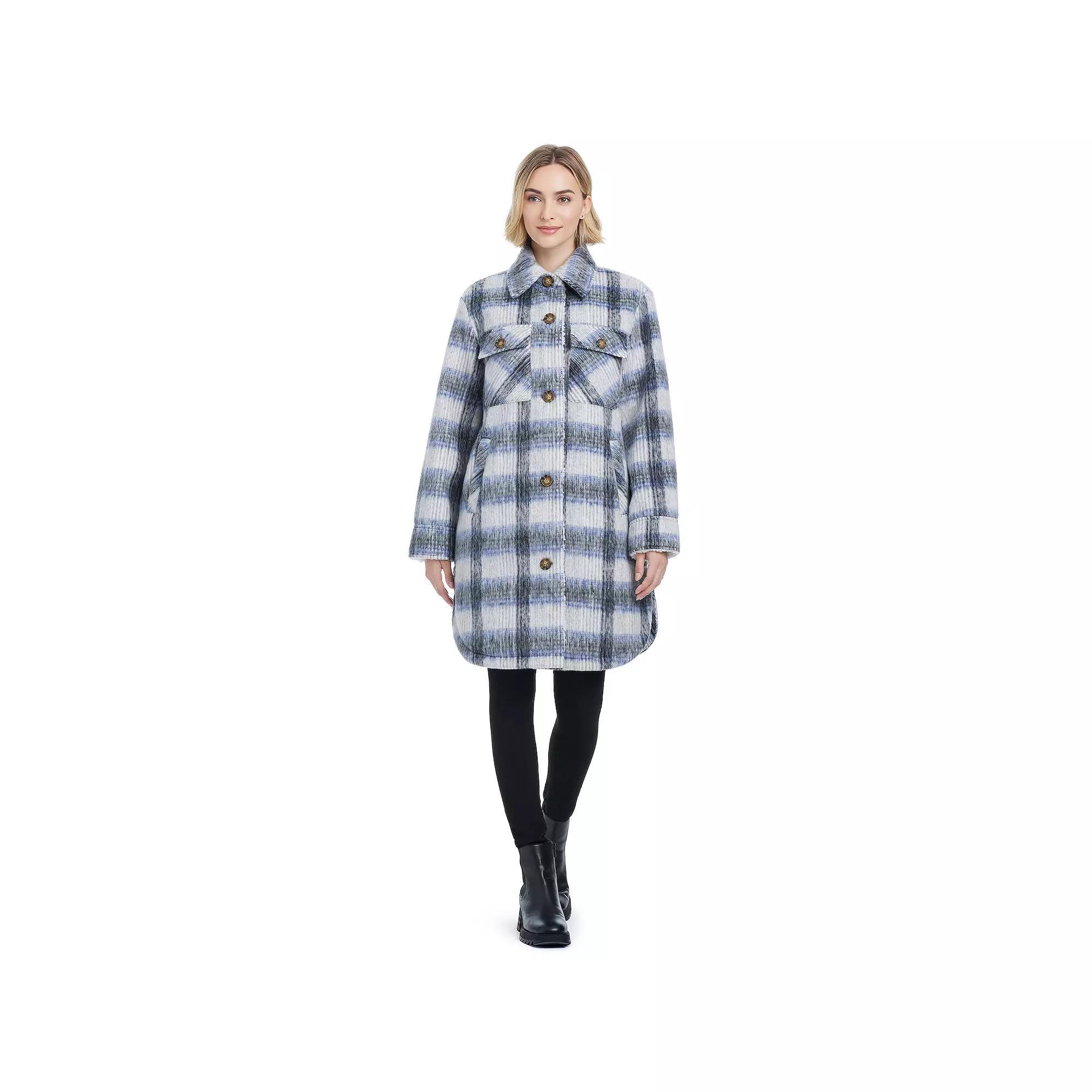 Womens Modern Supply by Sanctuary Faux Wool Plaid Shacket Product Image