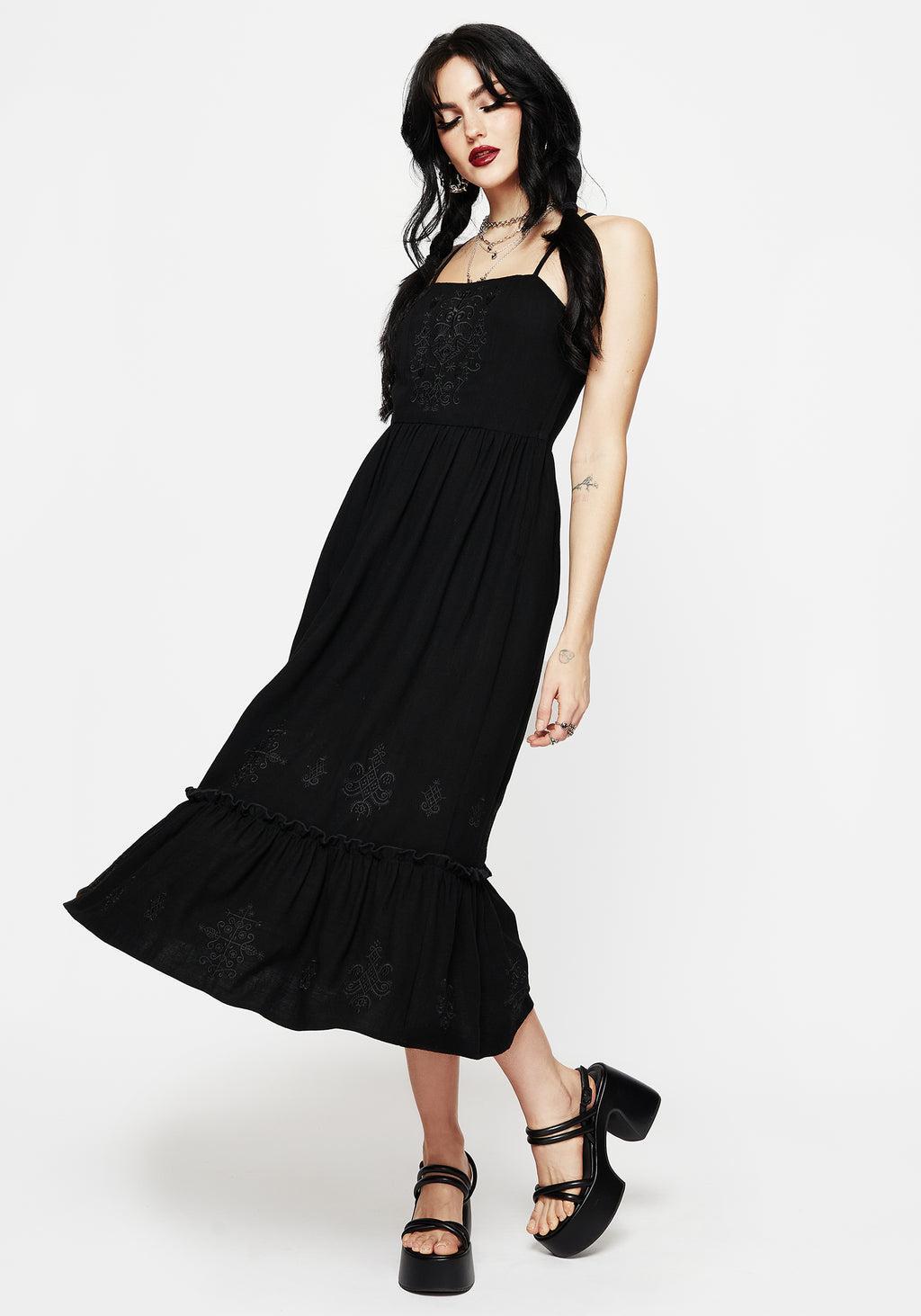 Cordata Embroidered Cami Midi Smock Dress Product Image