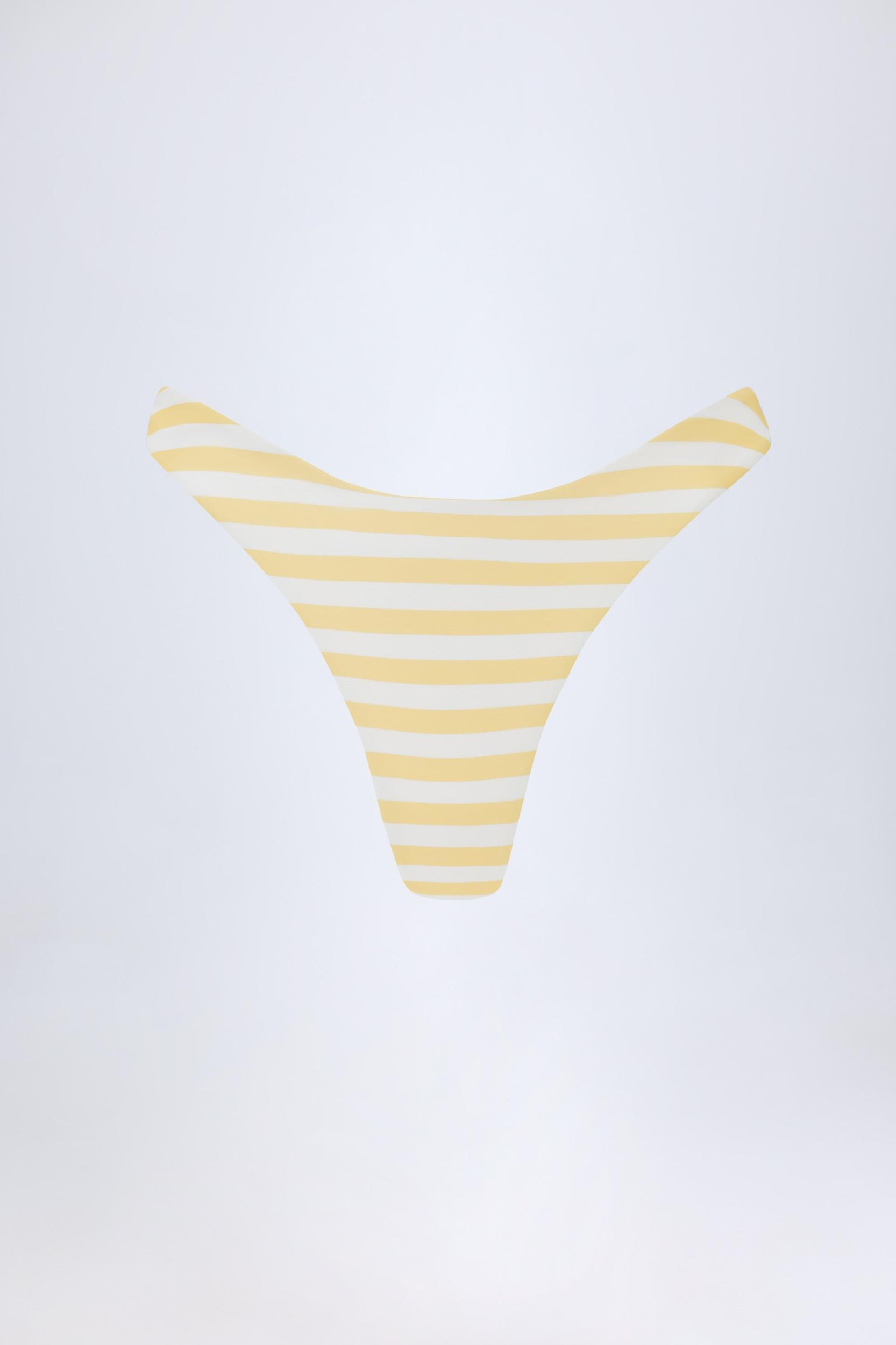 Cheeky Bikini Bottoms in Lemon Yellow Stripe Product Image