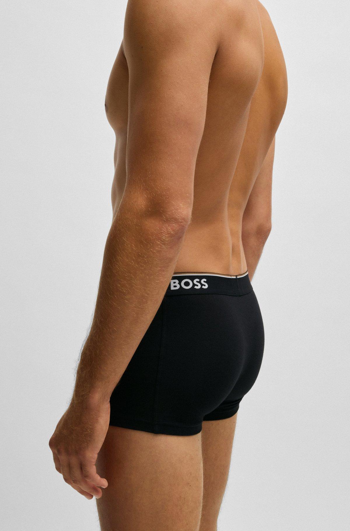 Three-pack of stretch-cotton trunks with logo waistband Product Image