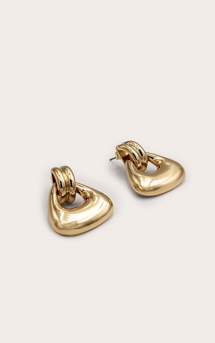 Gold Mini Triangle Door Knocker Earrings Product Image