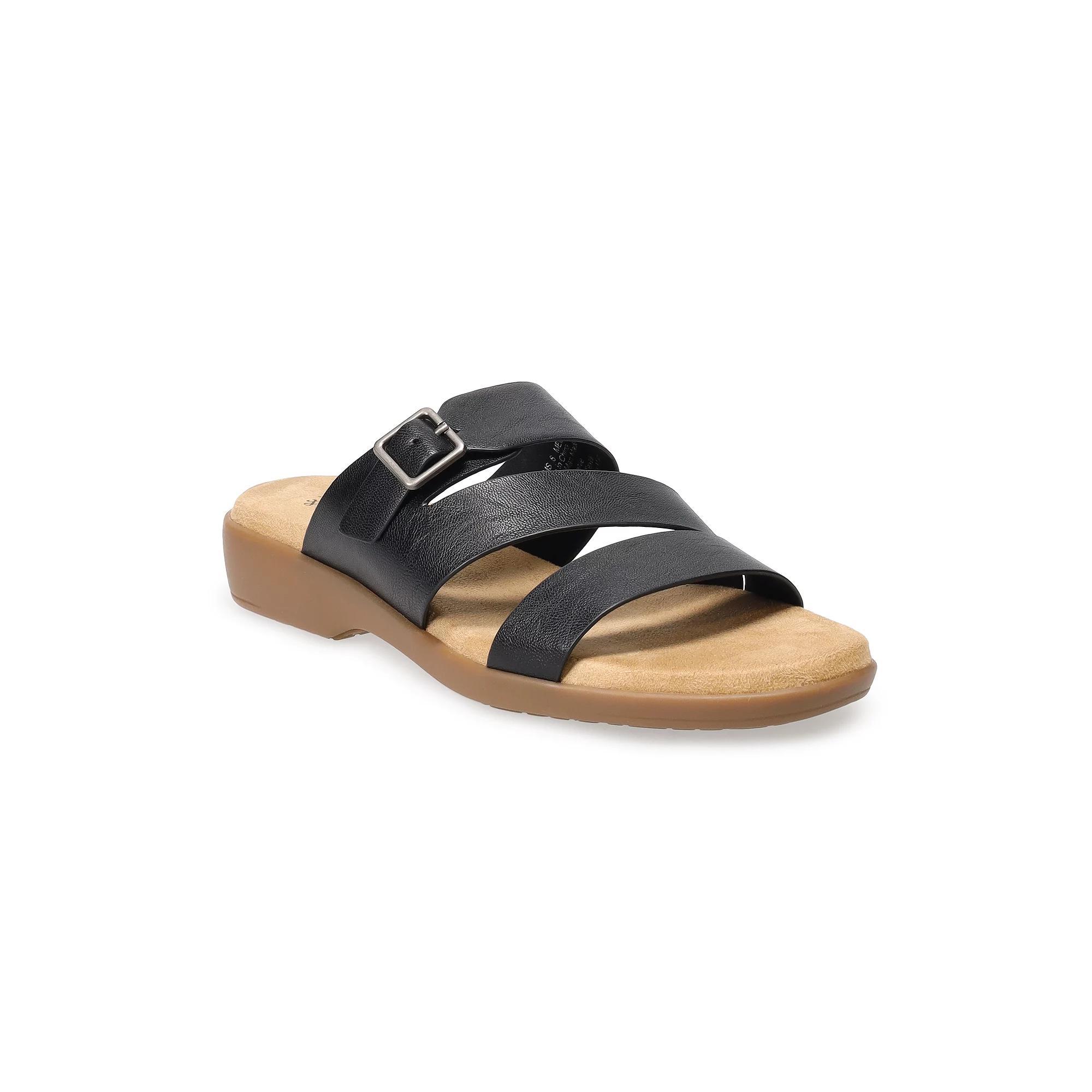 Croft & Barrow® Women's Comfort Slide Sandals, Size: 9.5, Black Product Image