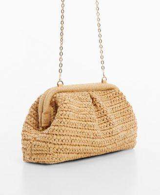 Mango Womens Natural Fiber Clutch Bag Product Image