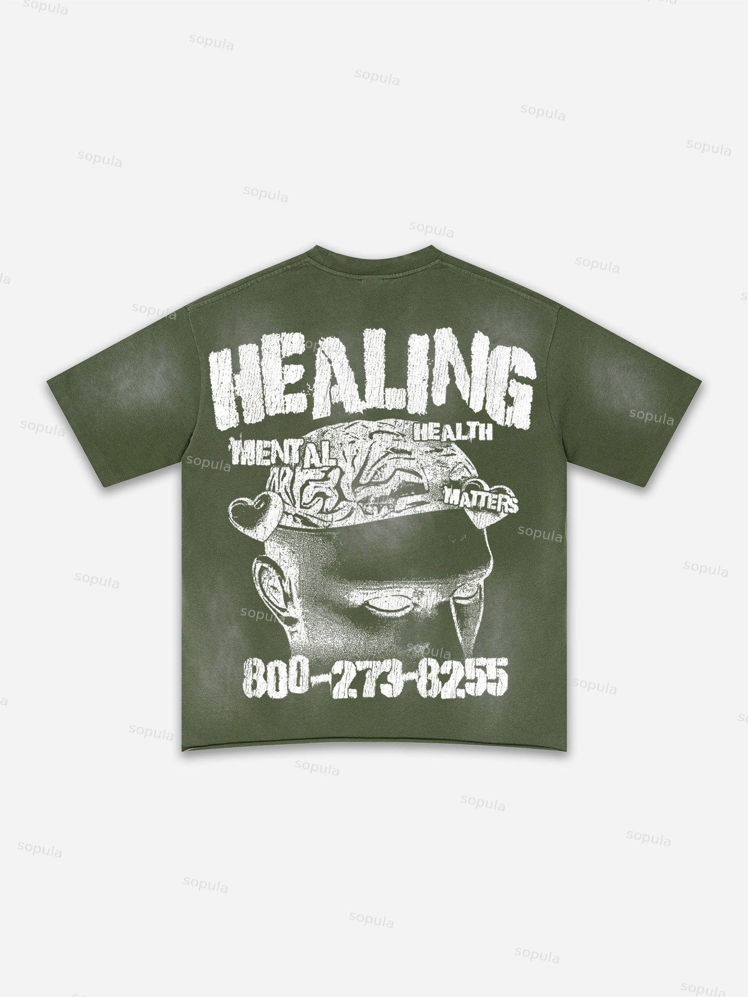 Streets Don't Lie Retro Big Head Graphic Washed T-shirt Product Image