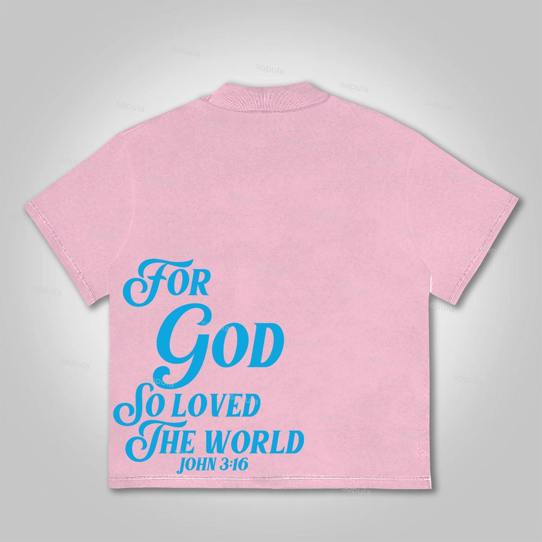 Sopula For God So Loved The World Print Cotton T-Shirt Product Image
