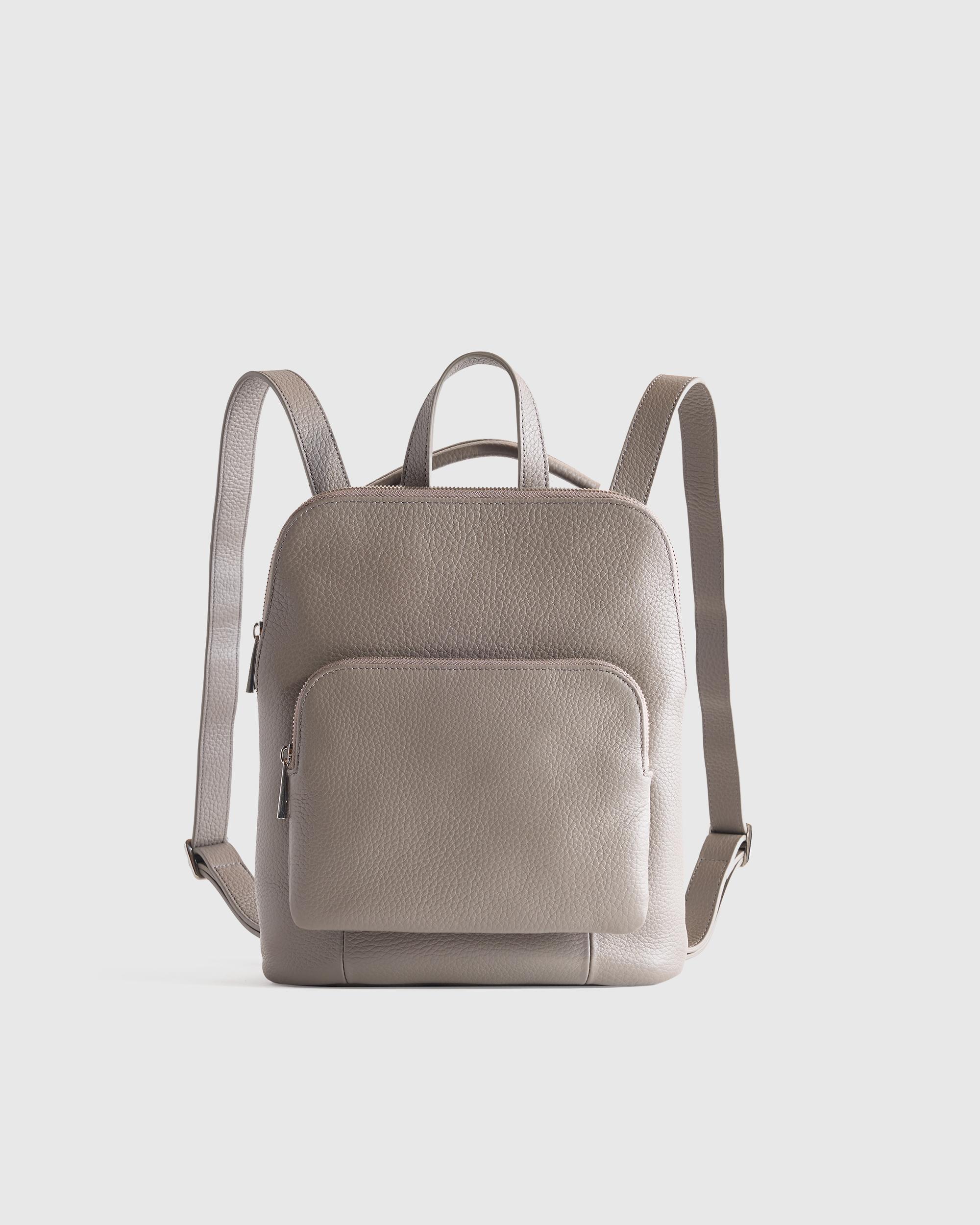 Quince | Women's Italian Leather Mini Convertible Backpack in Mink Product Image