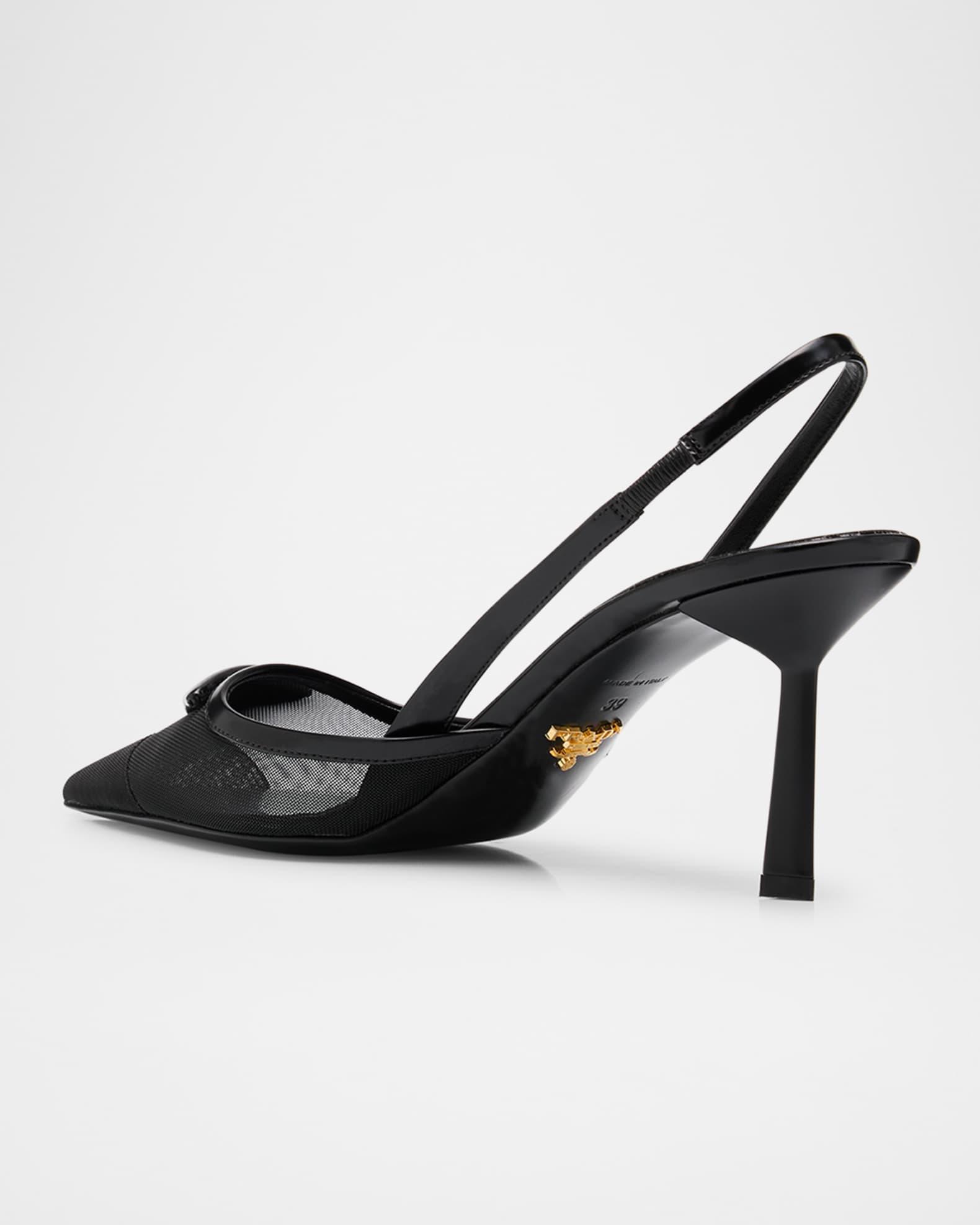Rete Nylon Mesh Slingback Pumps Product Image