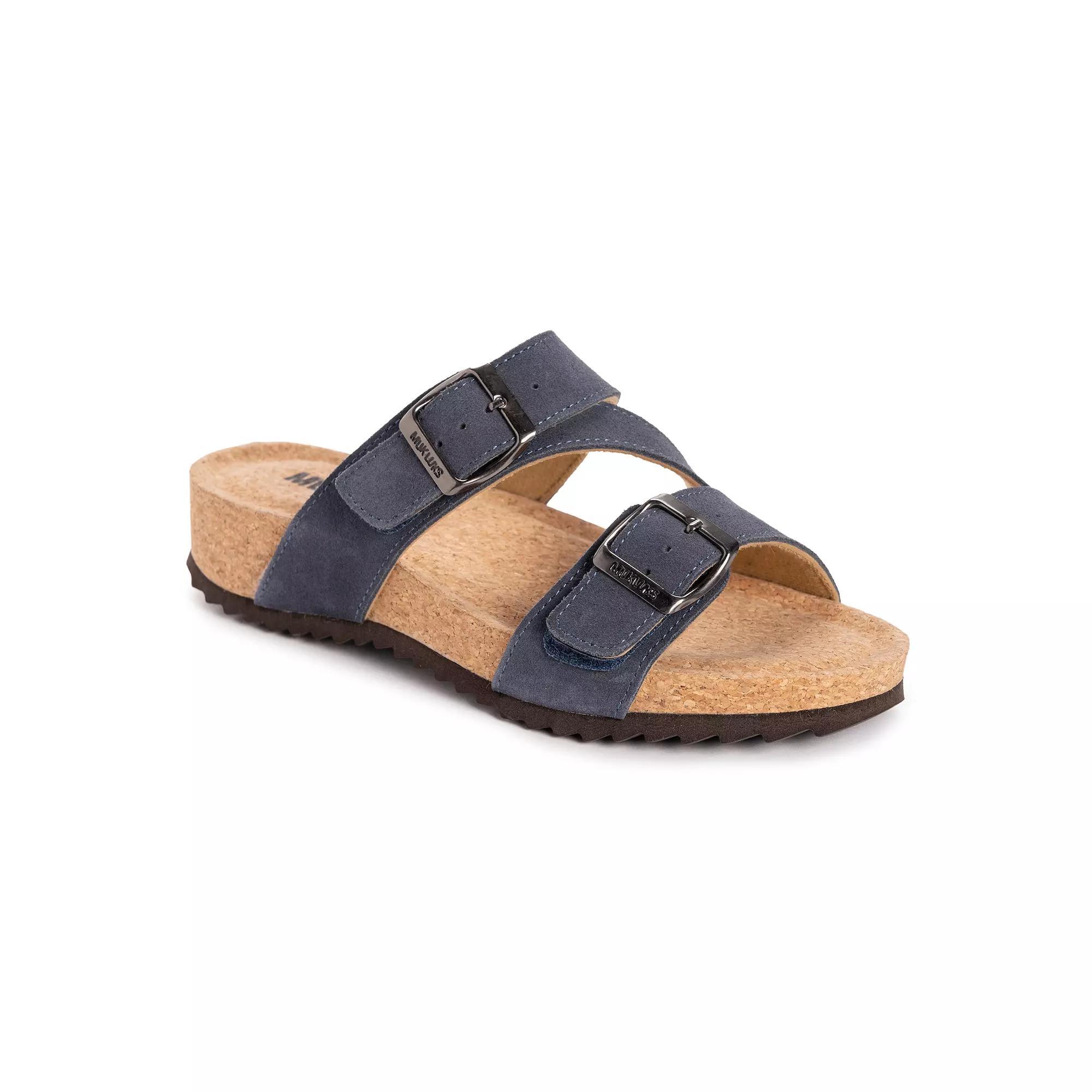 MUK LUKS Poppy Women's Suede Slide Sandals, Size: 11, Blue Product Image