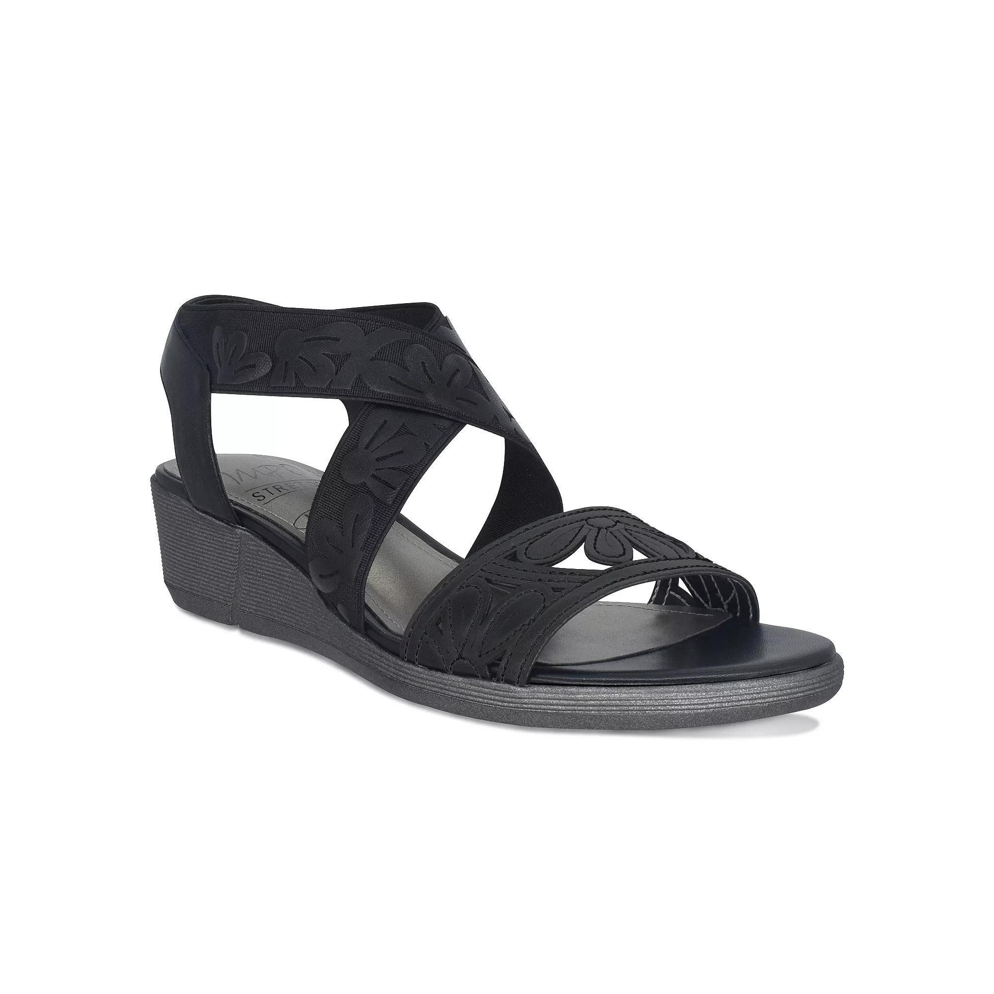 Impo Rainey Women's Laser Stretch Elastic Sandal, Size: 6.5, Black Product Image