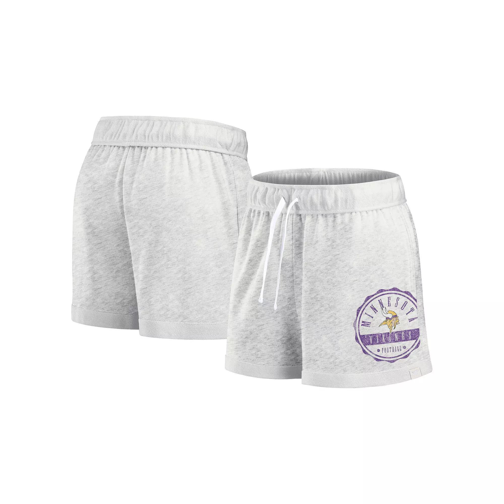 Women's Fanatics Oatmeal Minnesota Vikings Vintage Badge Shorts, Size: Small, Team Product Image