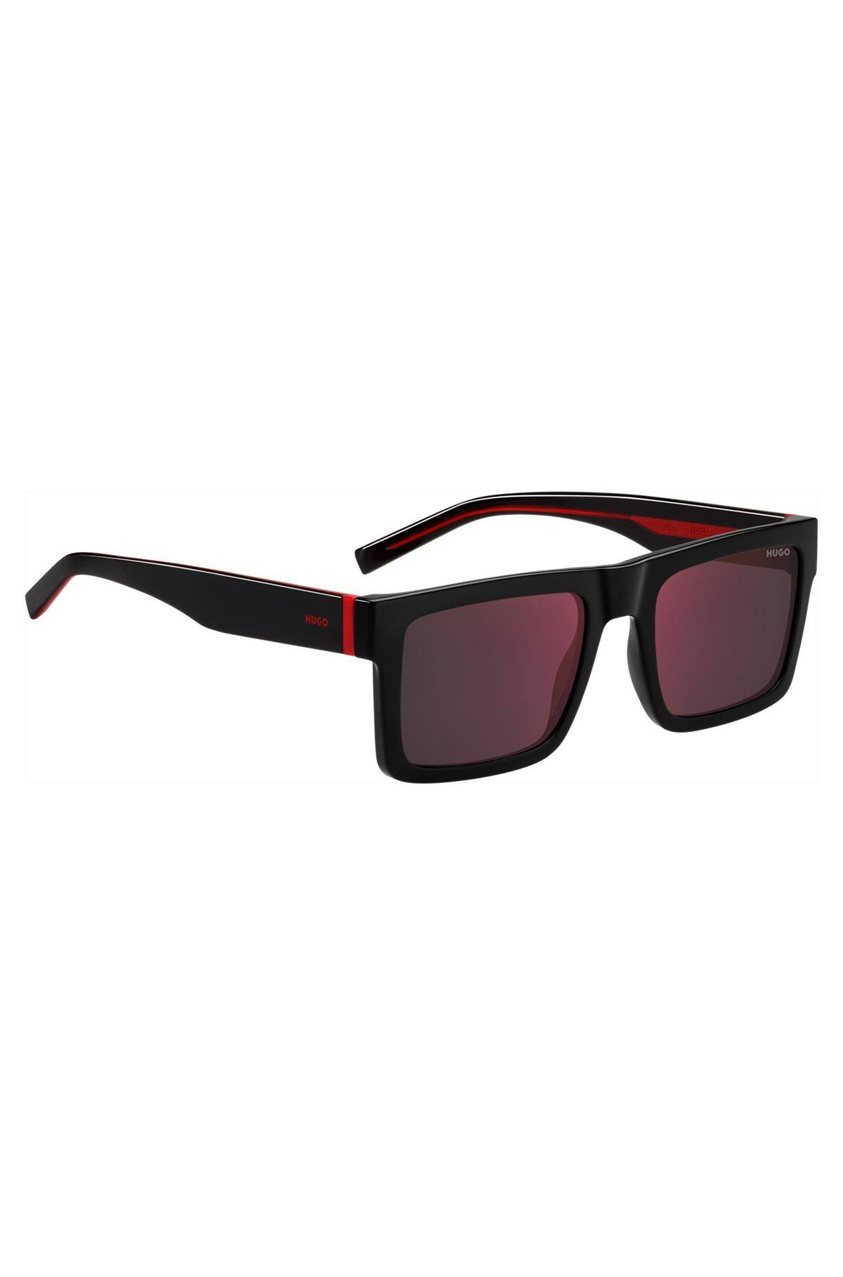 HUGO - Black sunglasses with signature red accents Product Image