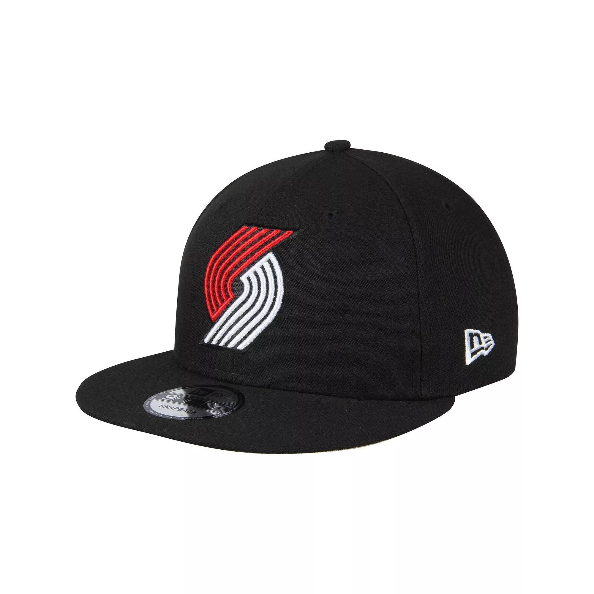 Men's New Era Black Portland Trail Blazers Official Team Color 9FIFTY Snapback Hat Product Image