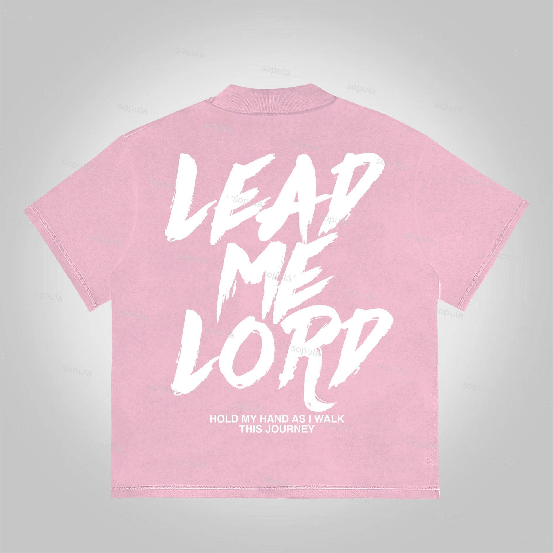 Sopula Lead Me Lord Slogan Graphics Cotton T-Shirt Product Image
