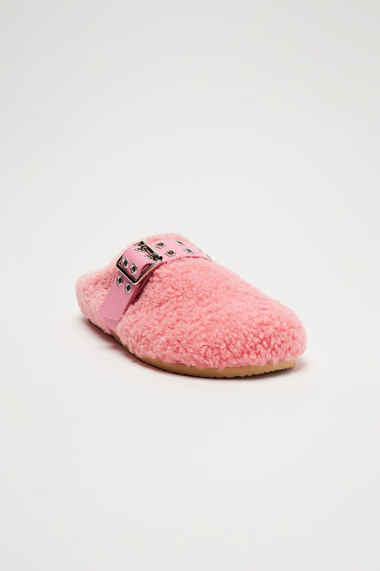 Villie Buckle Slippers - Pink Product Image