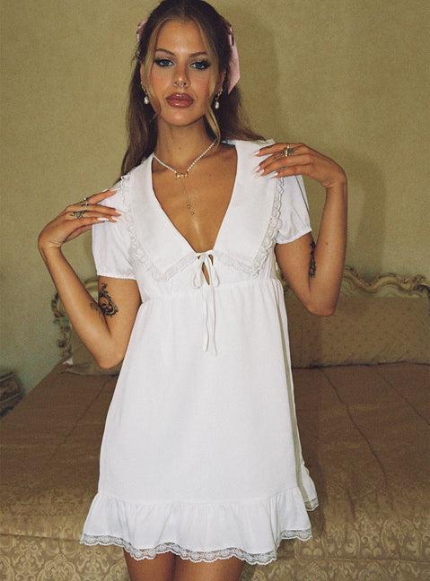 Penelofie Mini Dress White Product Image
