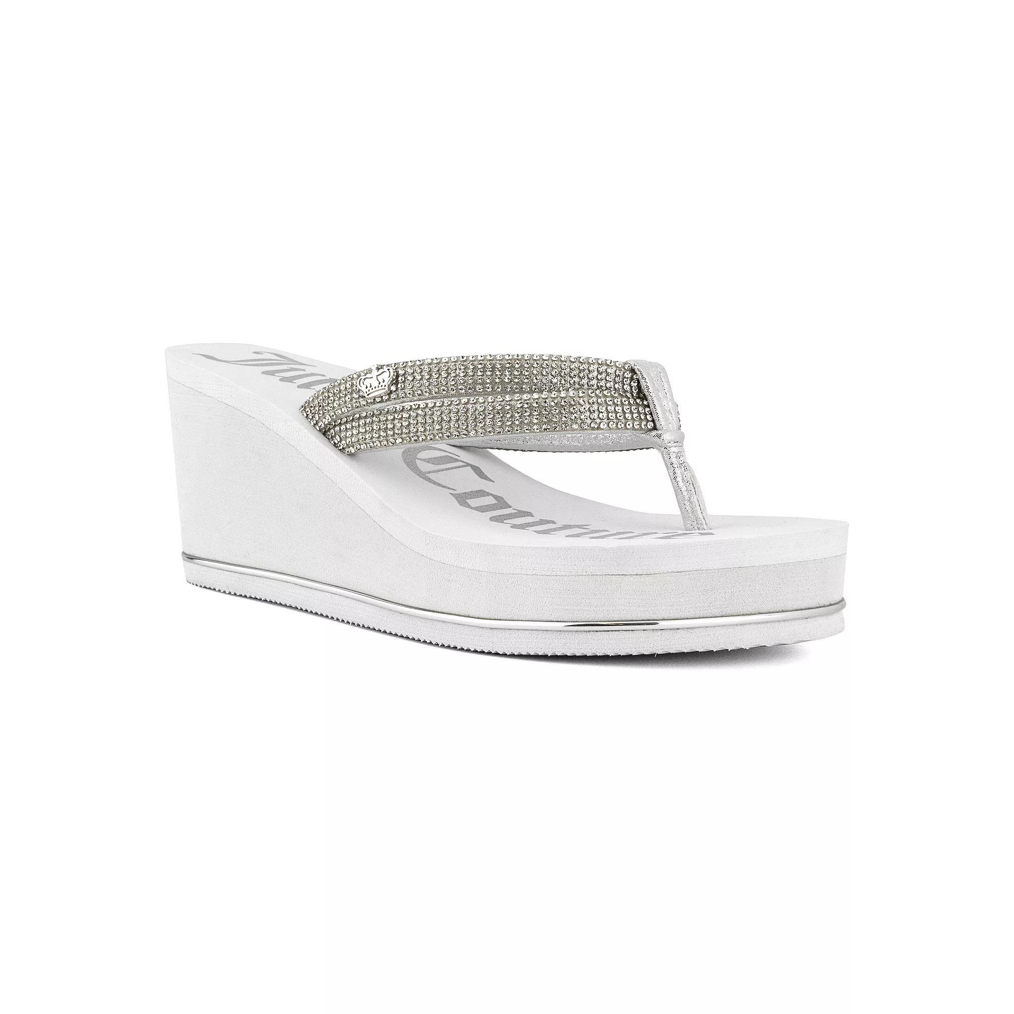 Juicy Couture Unwind Womens Rhinestone Wedge Sandals Product Image