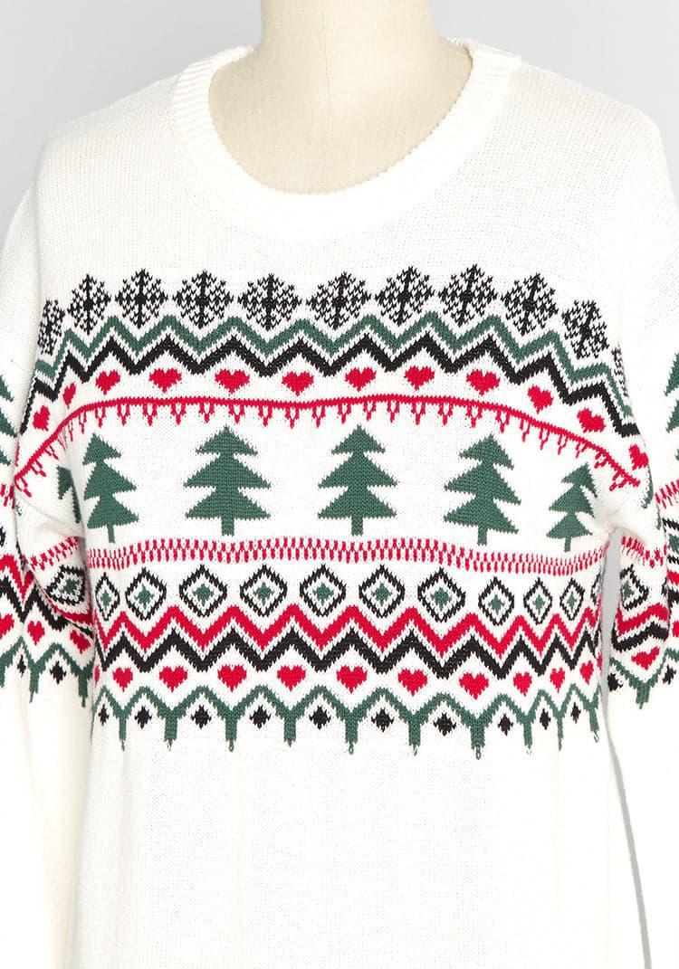 Evergreens and Snowbanks Fair Isle Sweater Product Image