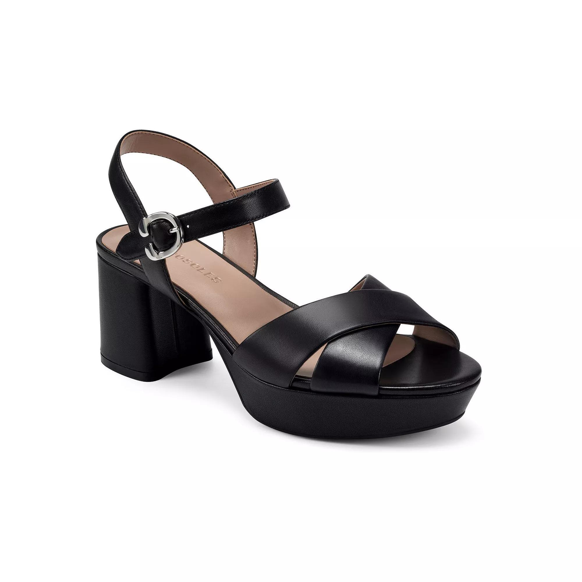 Aerosoles Cosmos Womens Leather Platform Sandals Product Image
