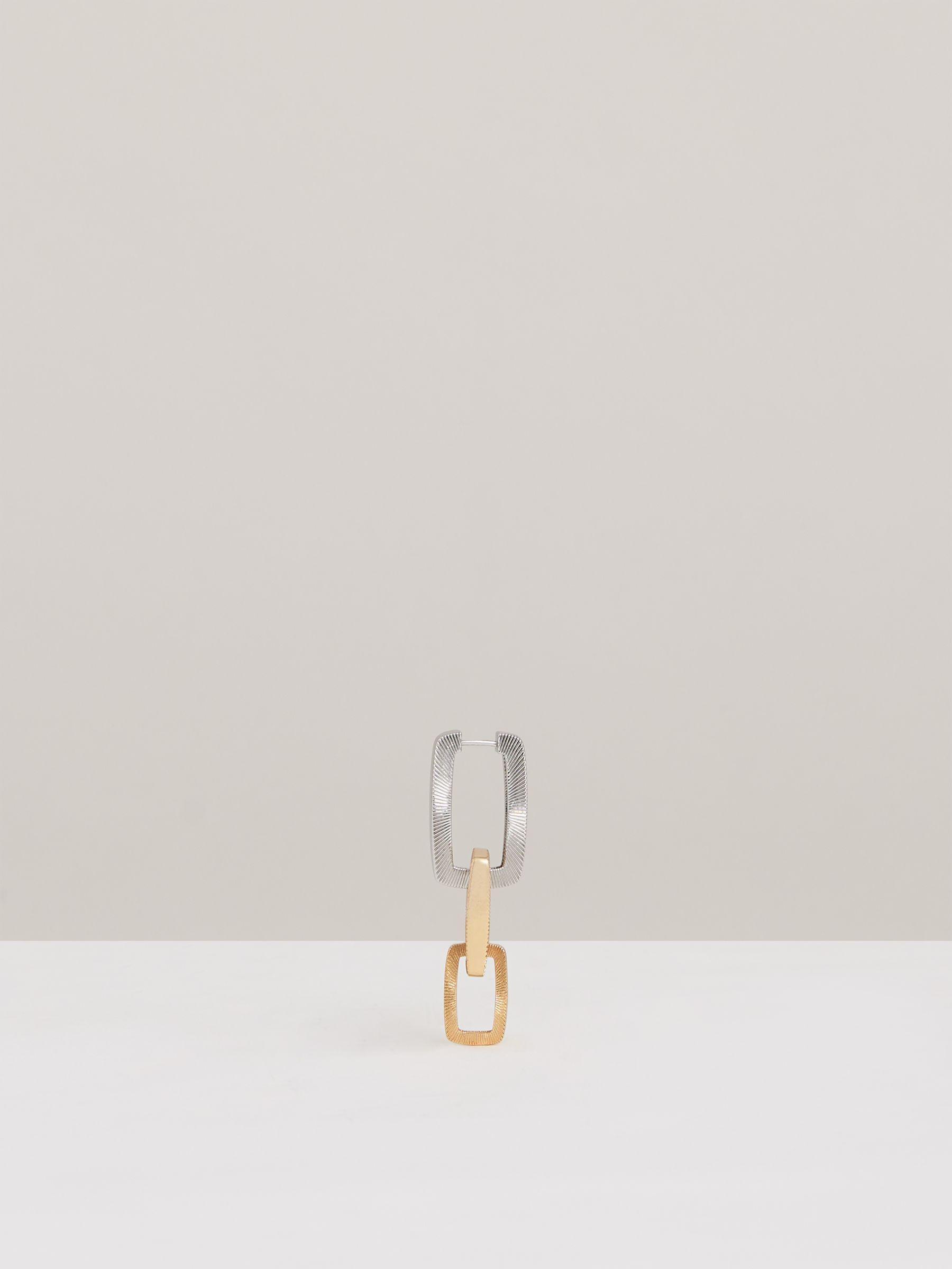 Geometric Link Drop Earrings in Gold Tone Product Image