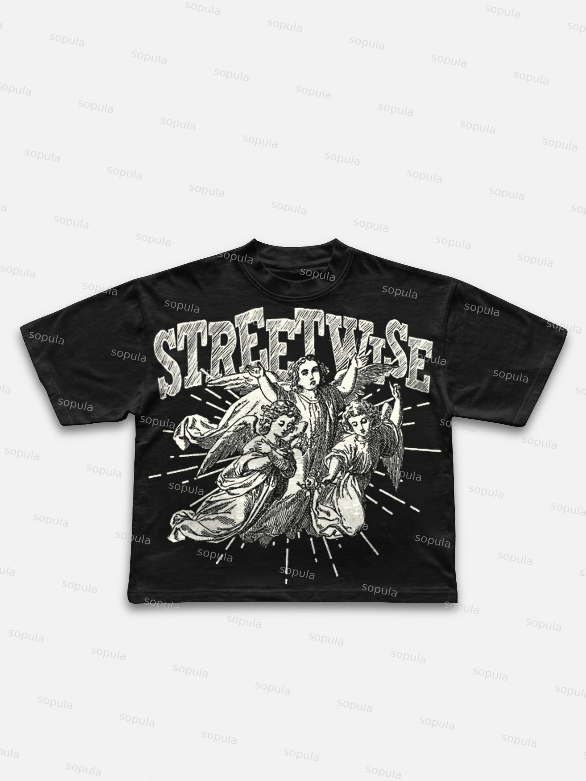 Sopula May You Know The World Draft Sketch Style Cotton Cropped T-Shirts Product Image