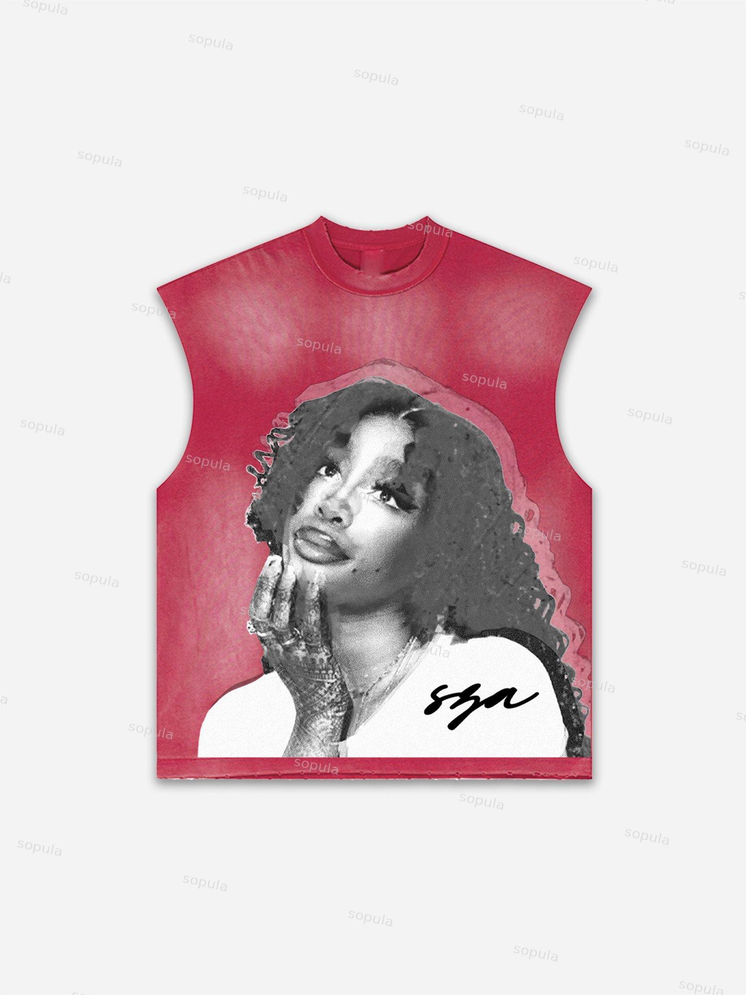 Future World Brainstorming Graphic Print Distressed Tank Top Product Image