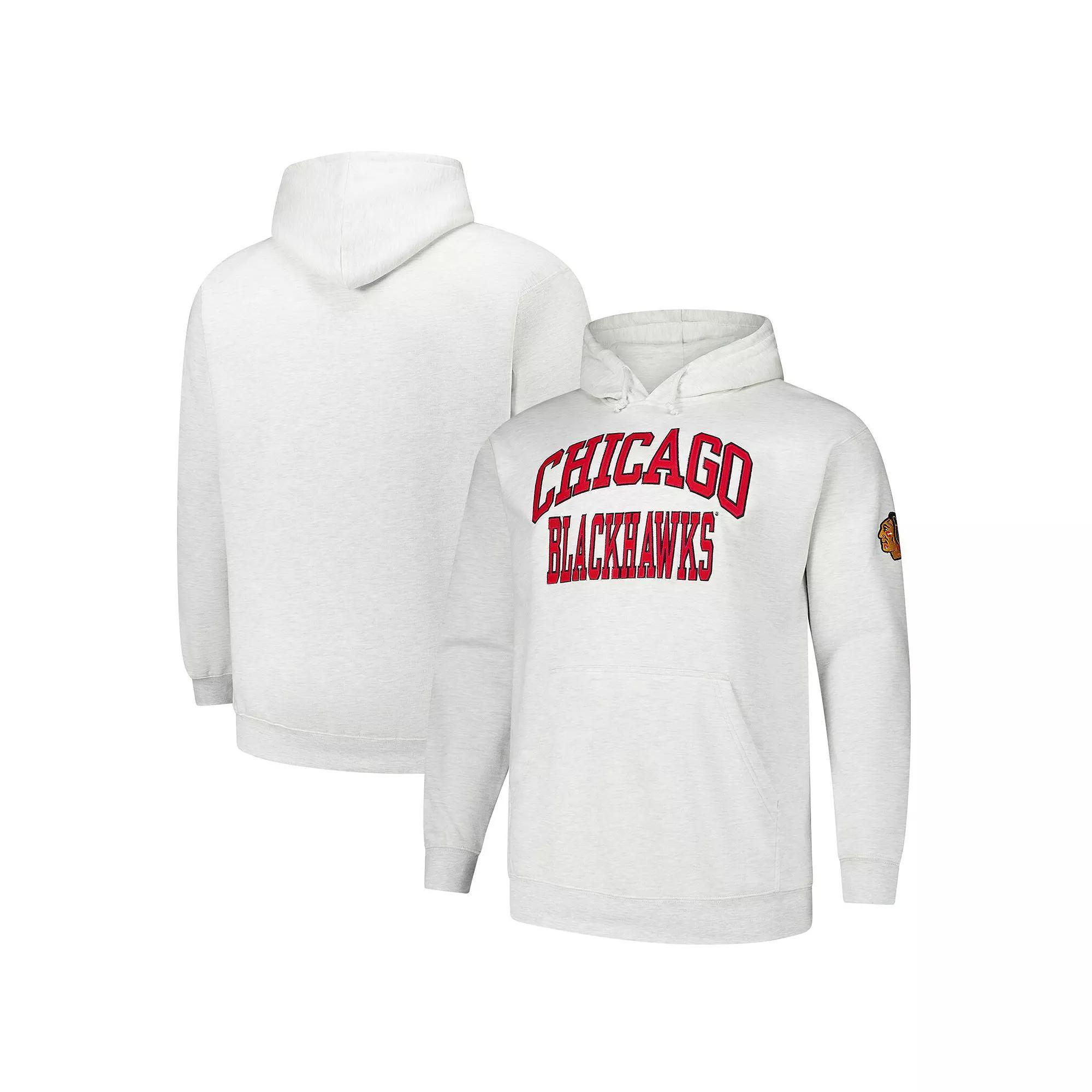 Men's Fanatics Heather Gray Chicago Blackhawks Big & Tall Fleece Pullover Hoodie, Size: 2XLT, Grey Product Image