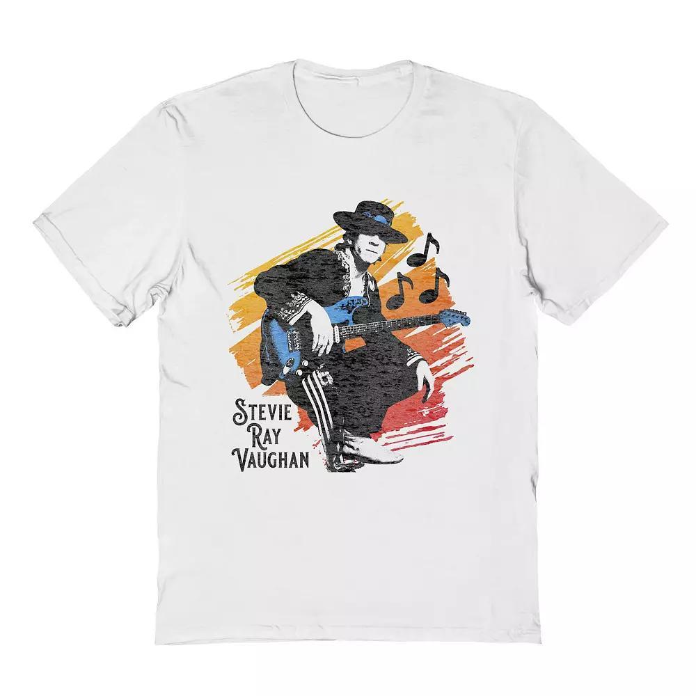 Men's Stevie Ray Vaughn Blue Strat Graphic Tee, Size: XL, White Product Image
