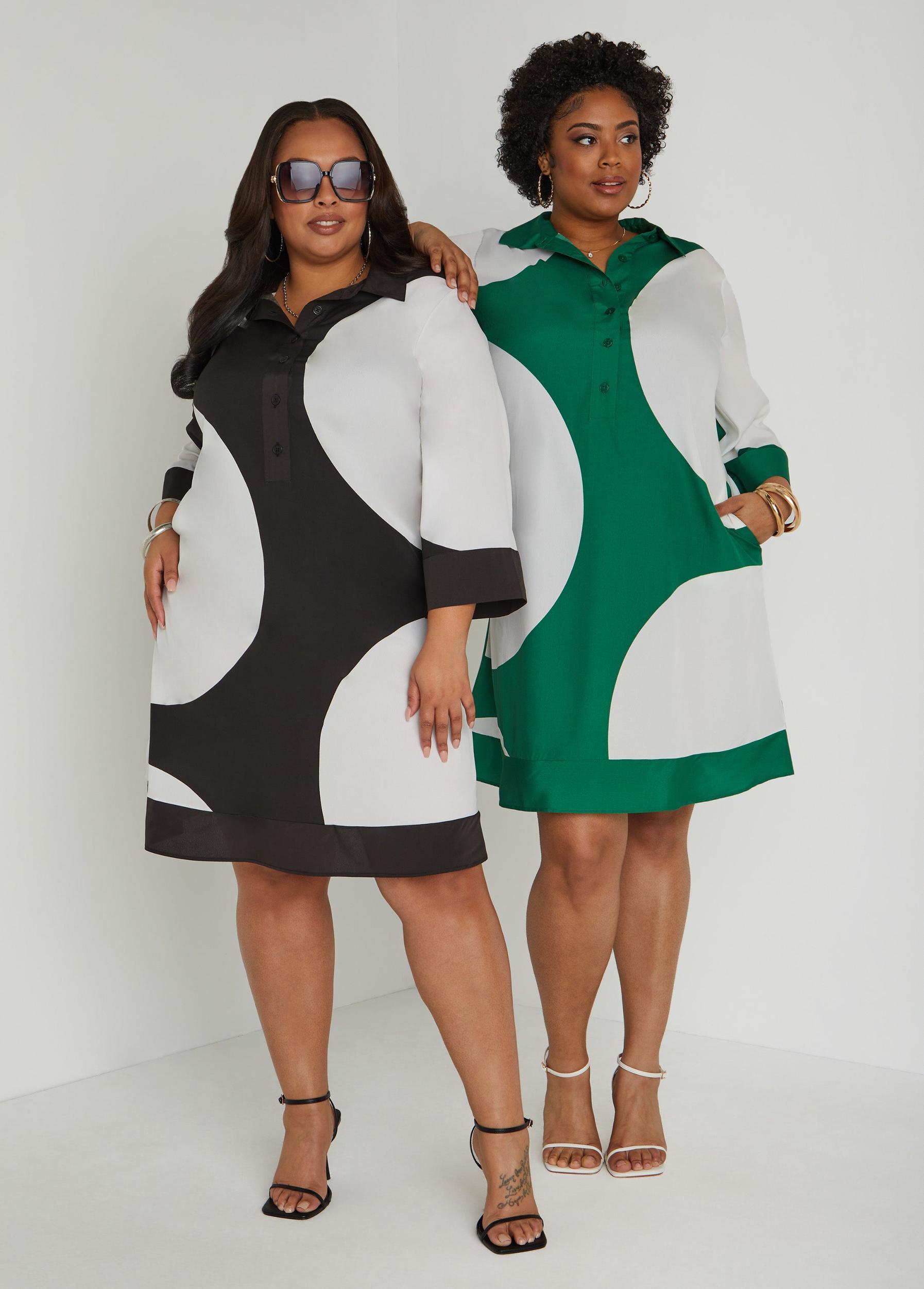 Circle Print Shirtdress Product Image
