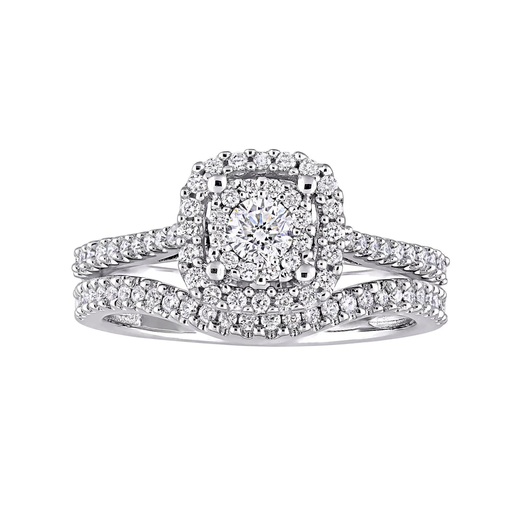 Stella Grace 10k White Gold 5/8 Carat T.W Diamond Engagement Ring Set, Women's Product Image