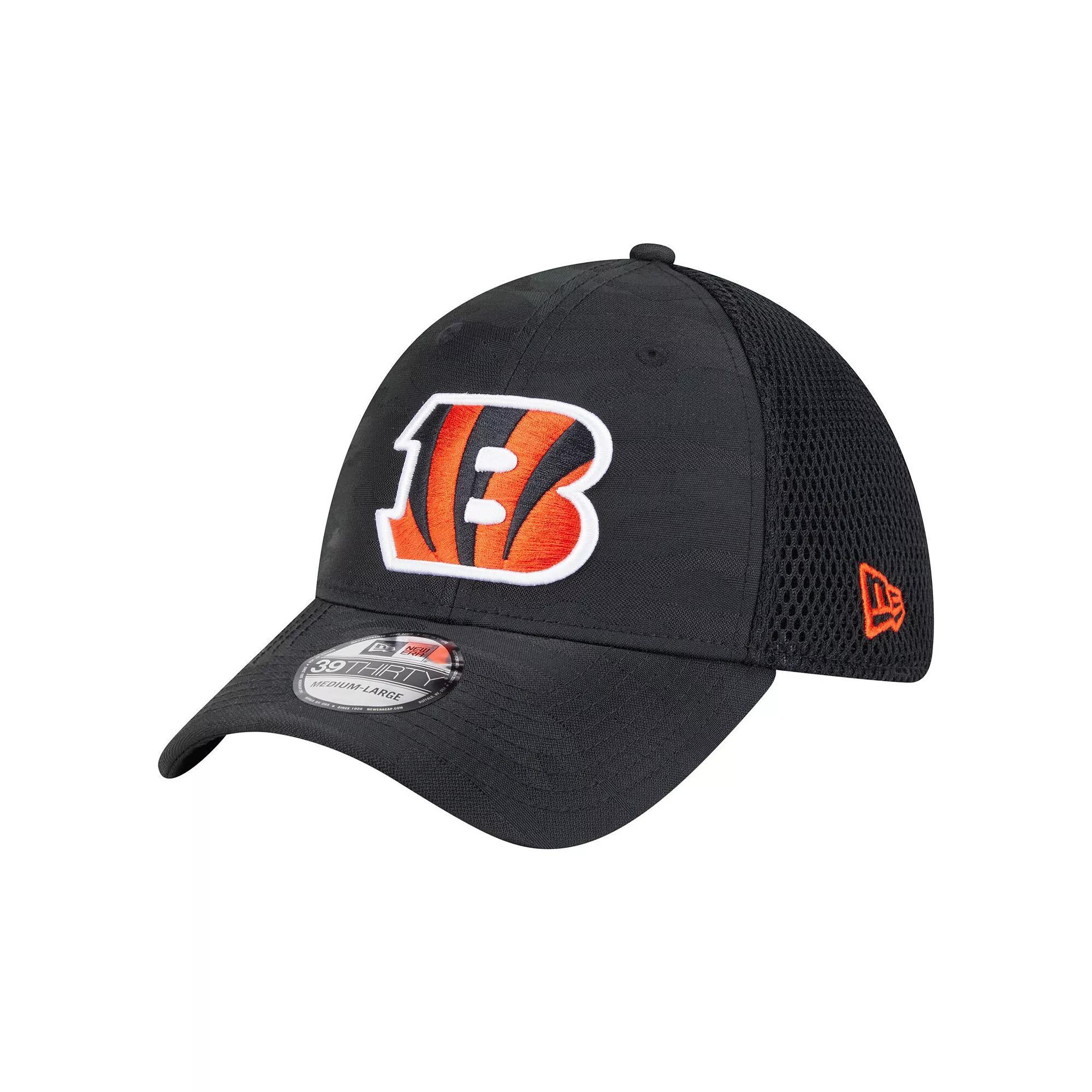 Men's New Era Black Cincinnati Bengals Active Camo 39THIRTY Flex Hat, Size: Large/XL Product Image
