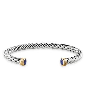 David Yurman Mens Cable Cuff Bracelet in Sterling Silver & 18K Yellow Gold with Black Onyx Product Image