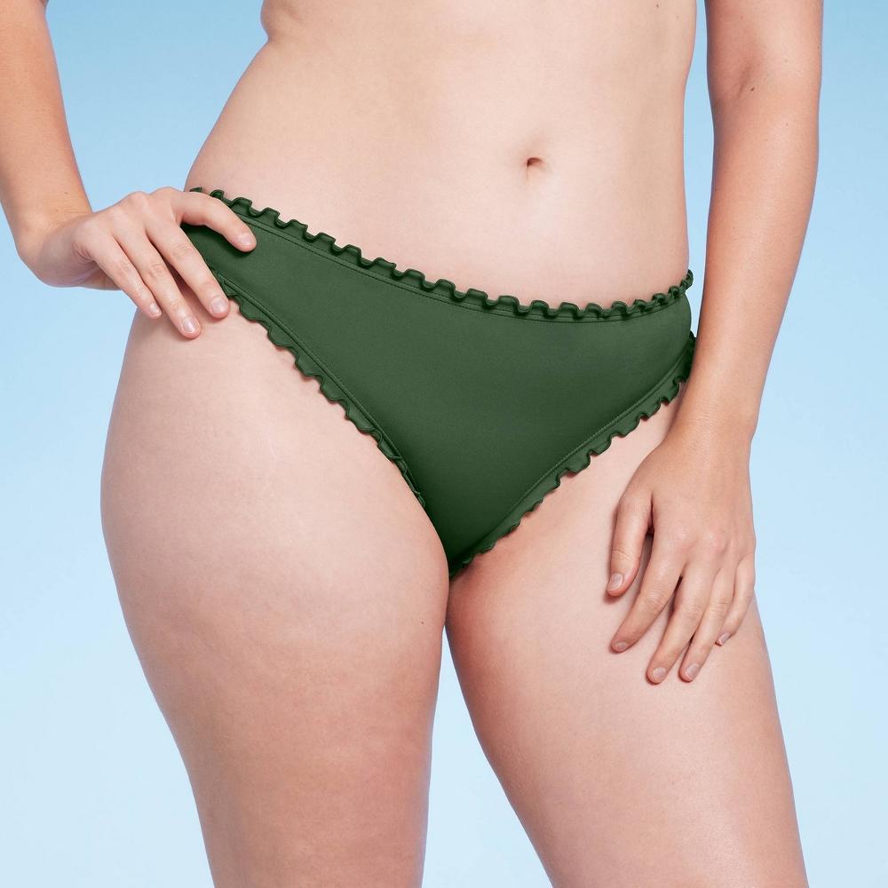 Women's Ruffle Cheeky Bikini Bottom - Shade & Shore™ Product Image