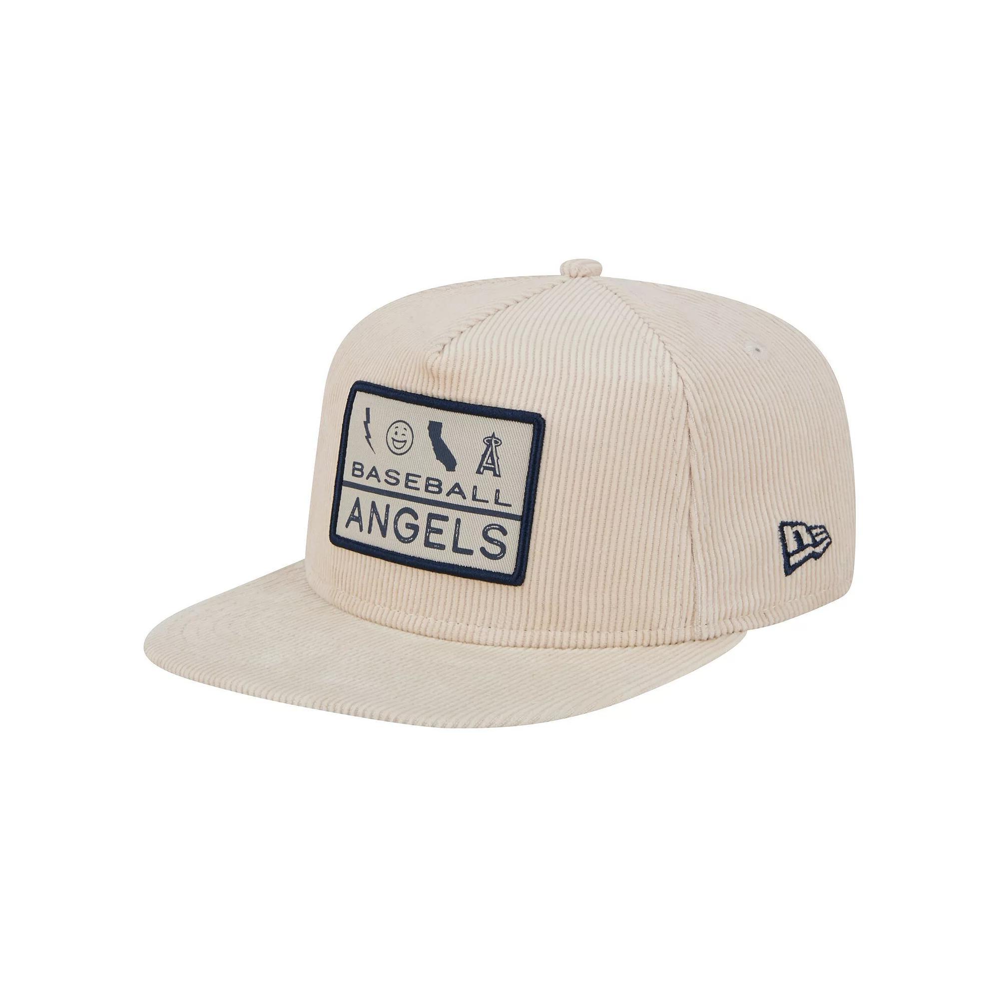 Men's New Era Khaki Los Angeles Angels Summer Essential Golfer Snapback Hat, Beig K Product Image