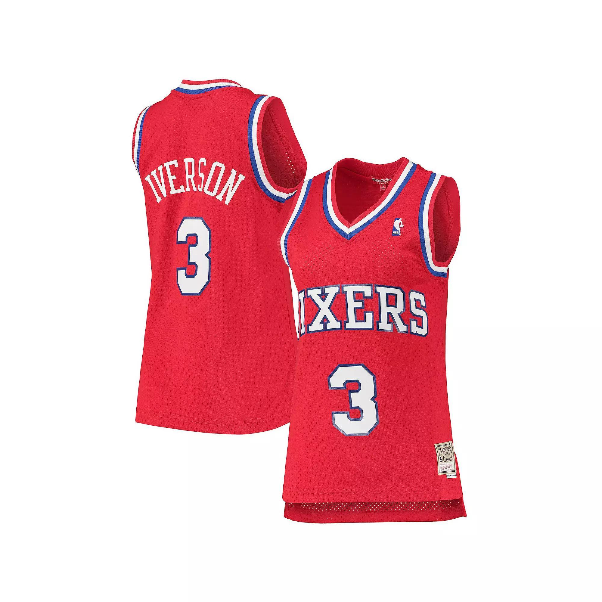 Women's Mitchell & Ness Allen Iverson Red Philadelphia 76ers 2002-03 Hardwood Classics Swingman Jersey, Size: Medium, 76r Red Product Image