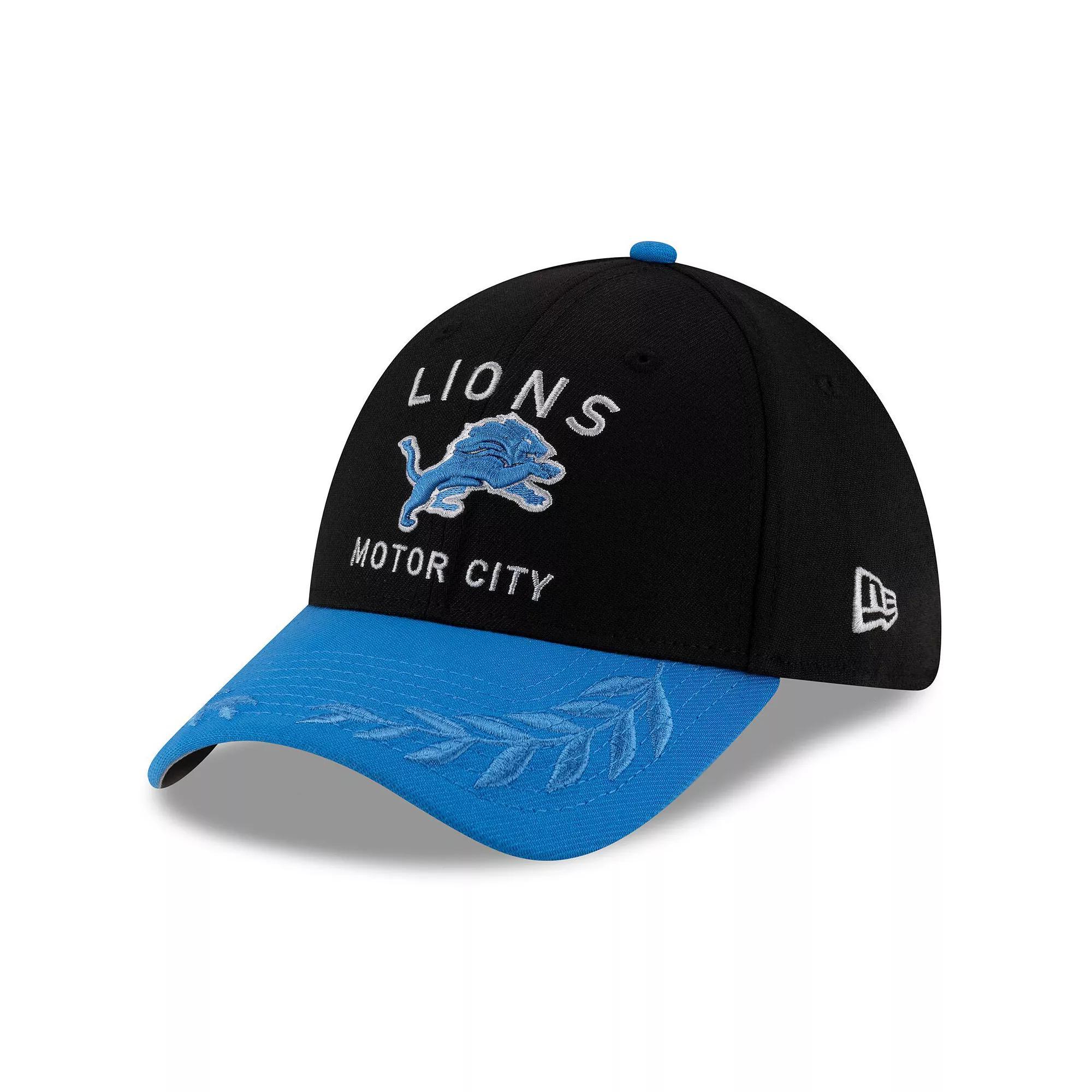 Men's New Era  Black/Blue Detroit Lions 2025 NFL Draft 39THIRTY Flex Hat, Size: Small/Medium Product Image