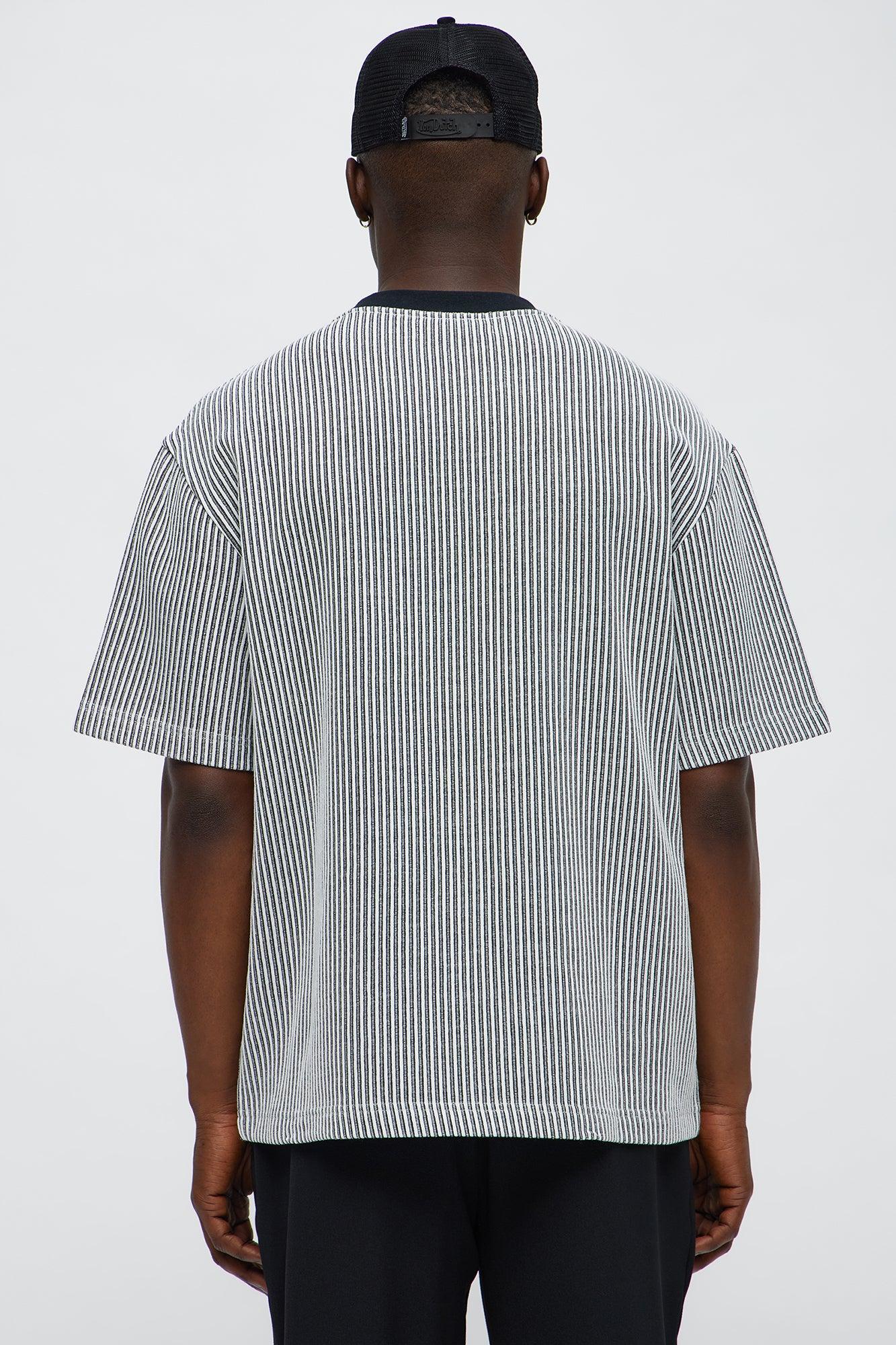 Relaxed Success Magnet Knitted Crewneck Tee - Black/White Product Image